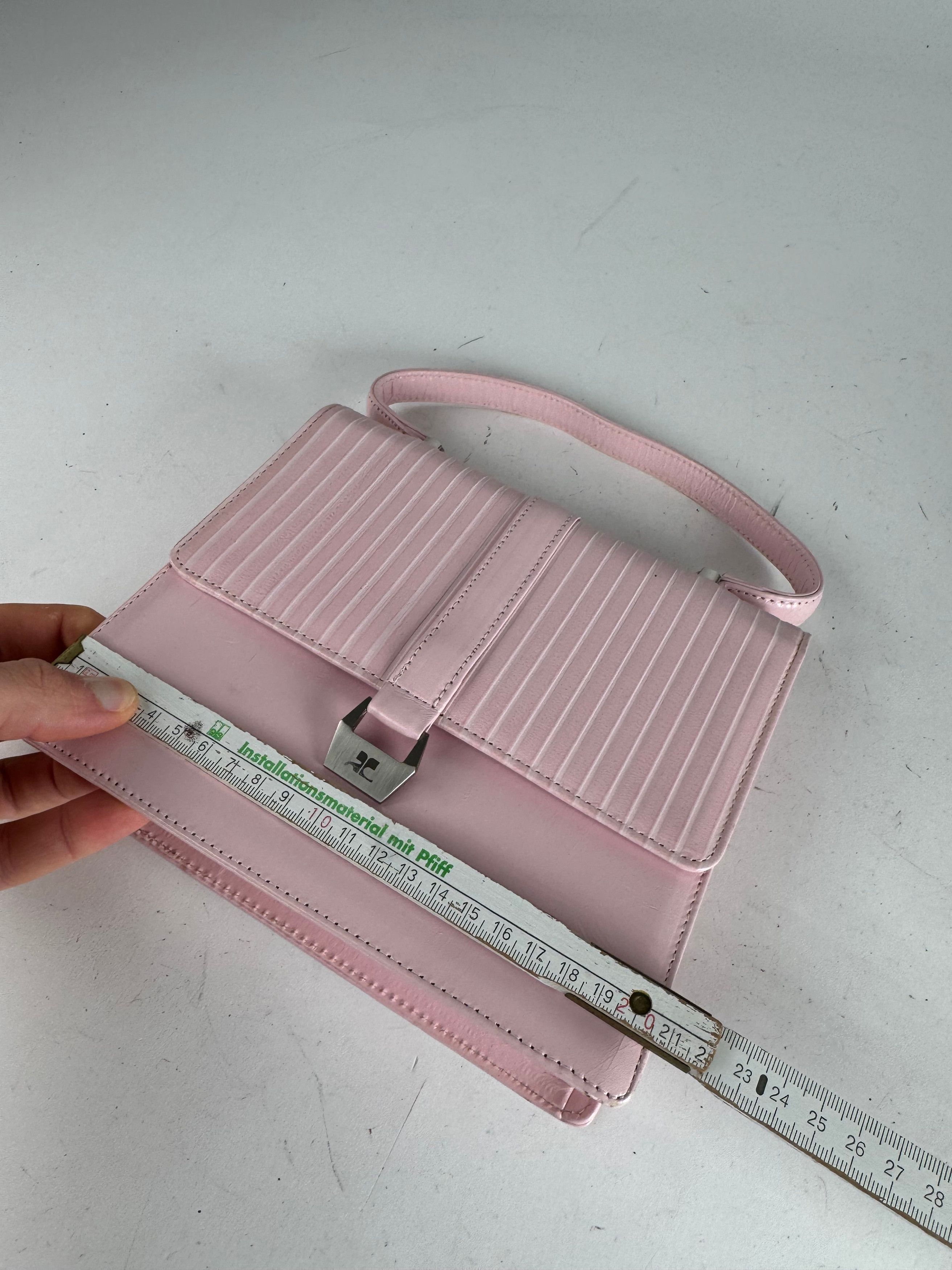 Courreges Vintage Leather Handbag Pink Size ONE SIZE - 7 Thumbnail