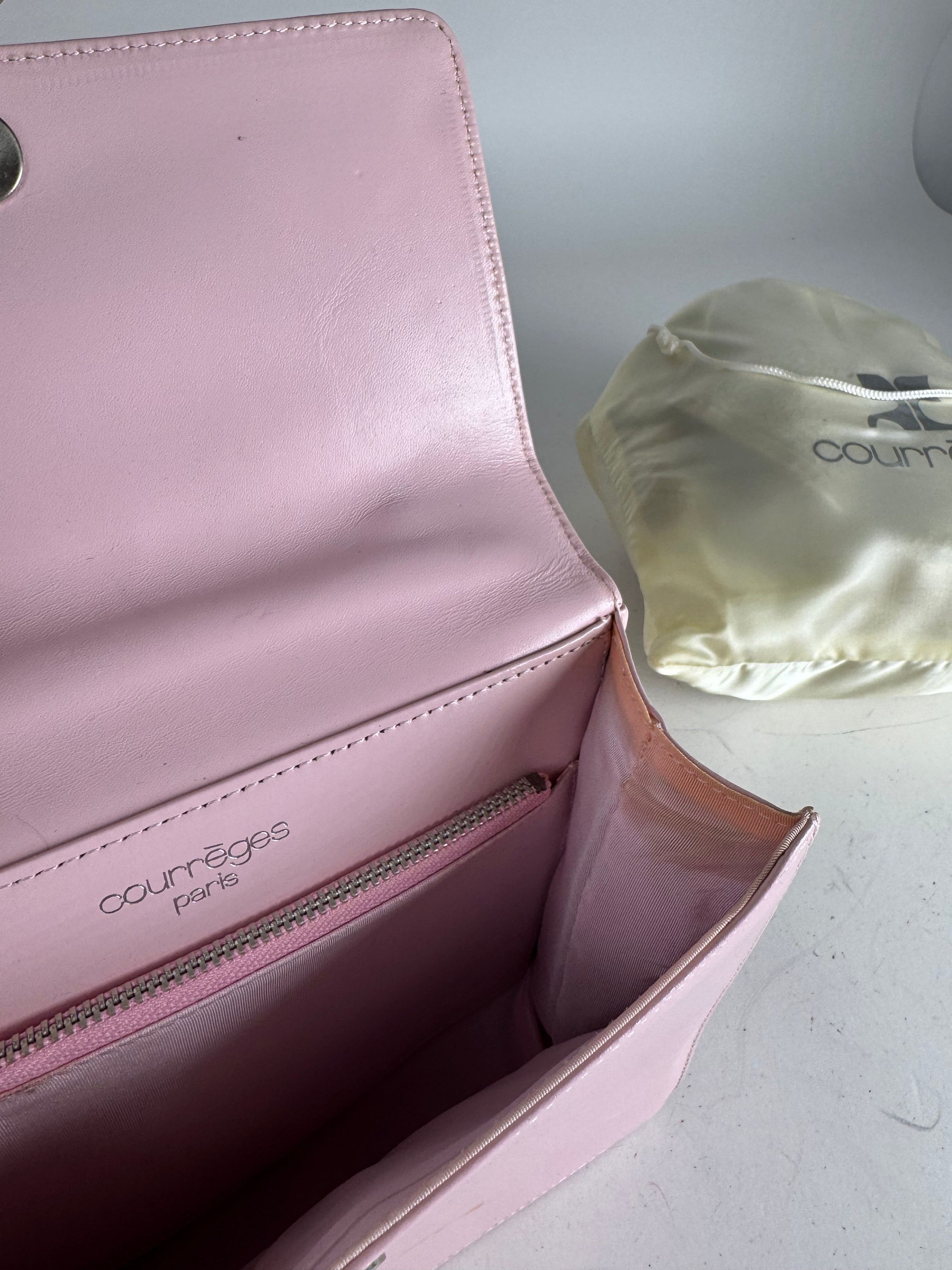 Courreges Vintage Leather Handbag Pink Size ONE SIZE - 11 Thumbnail