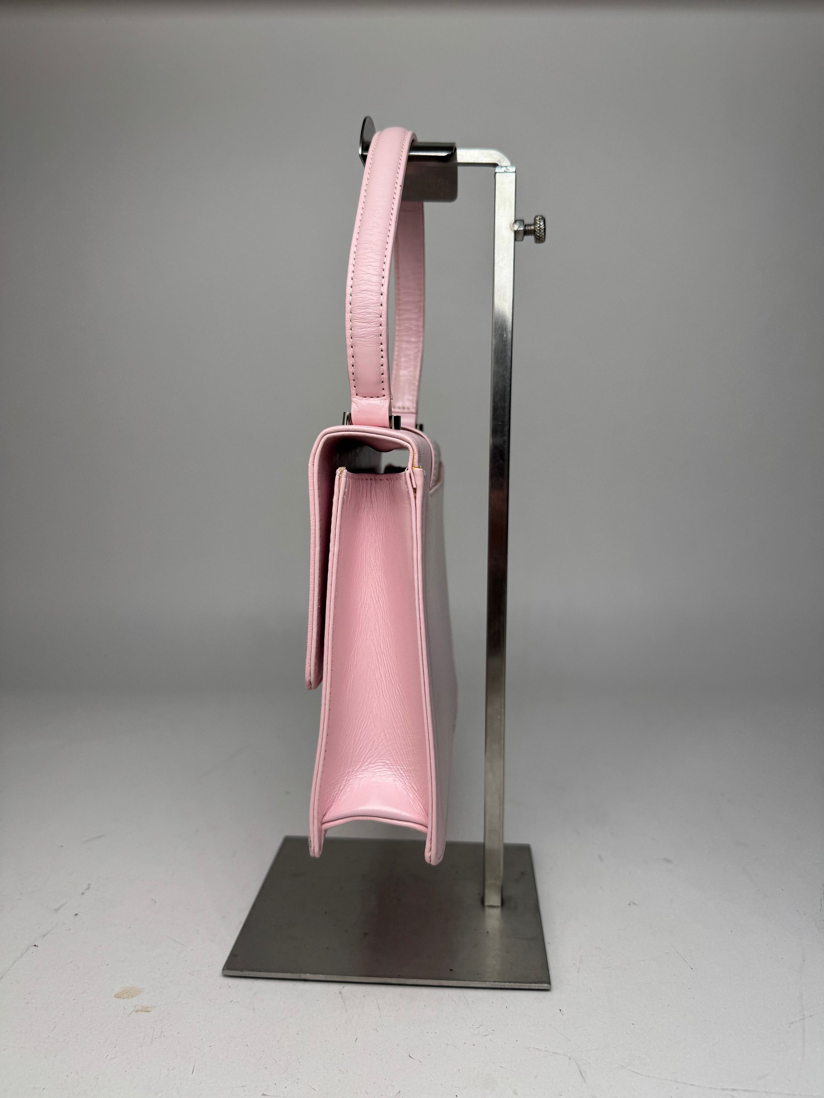 Courreges Vintage Leather Handbag Pink Size ONE SIZE - 4 Thumbnail