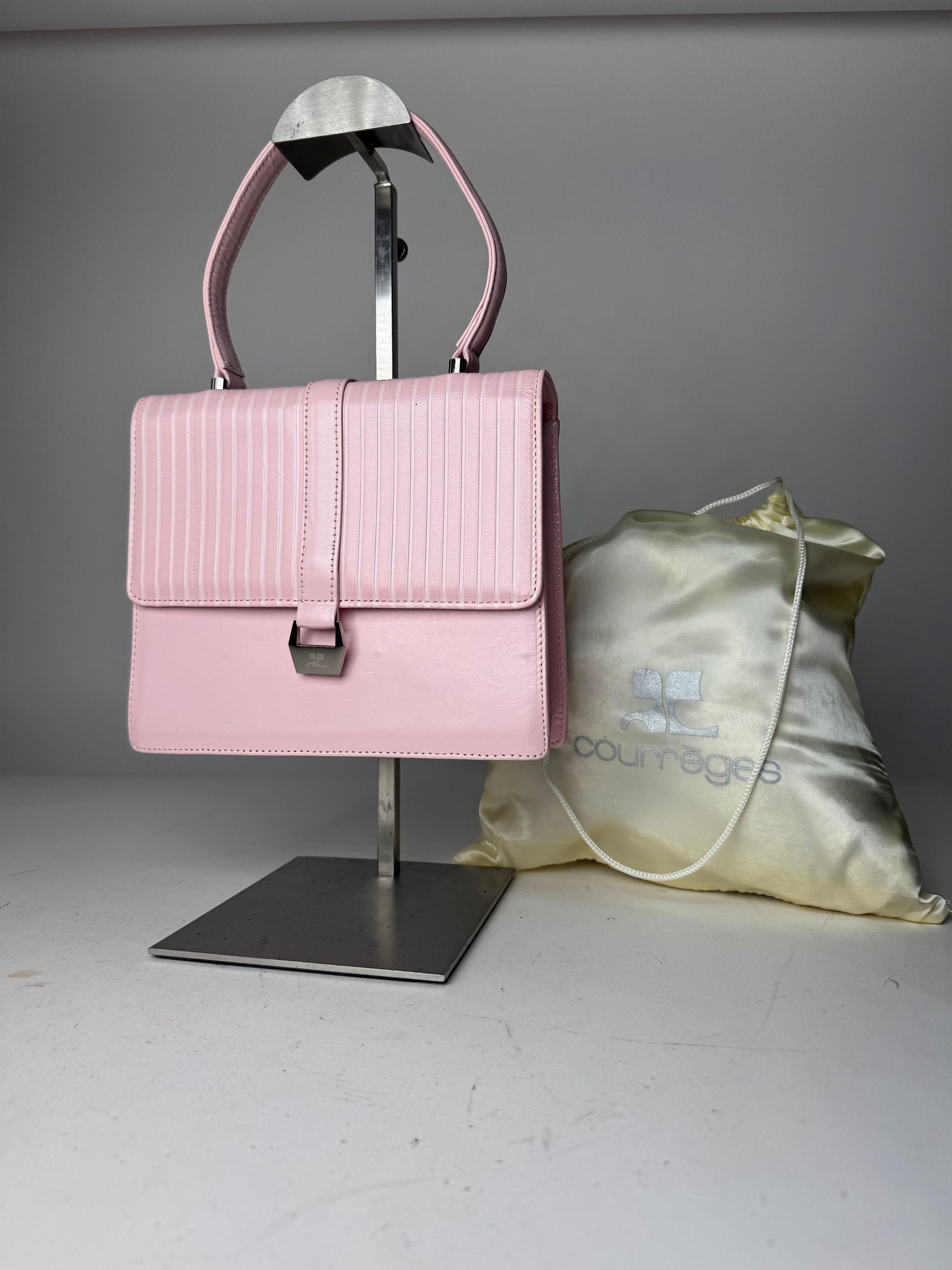 Courreges Vintage Leather Handbag Pink Size ONE SIZE - 12 Thumbnail
