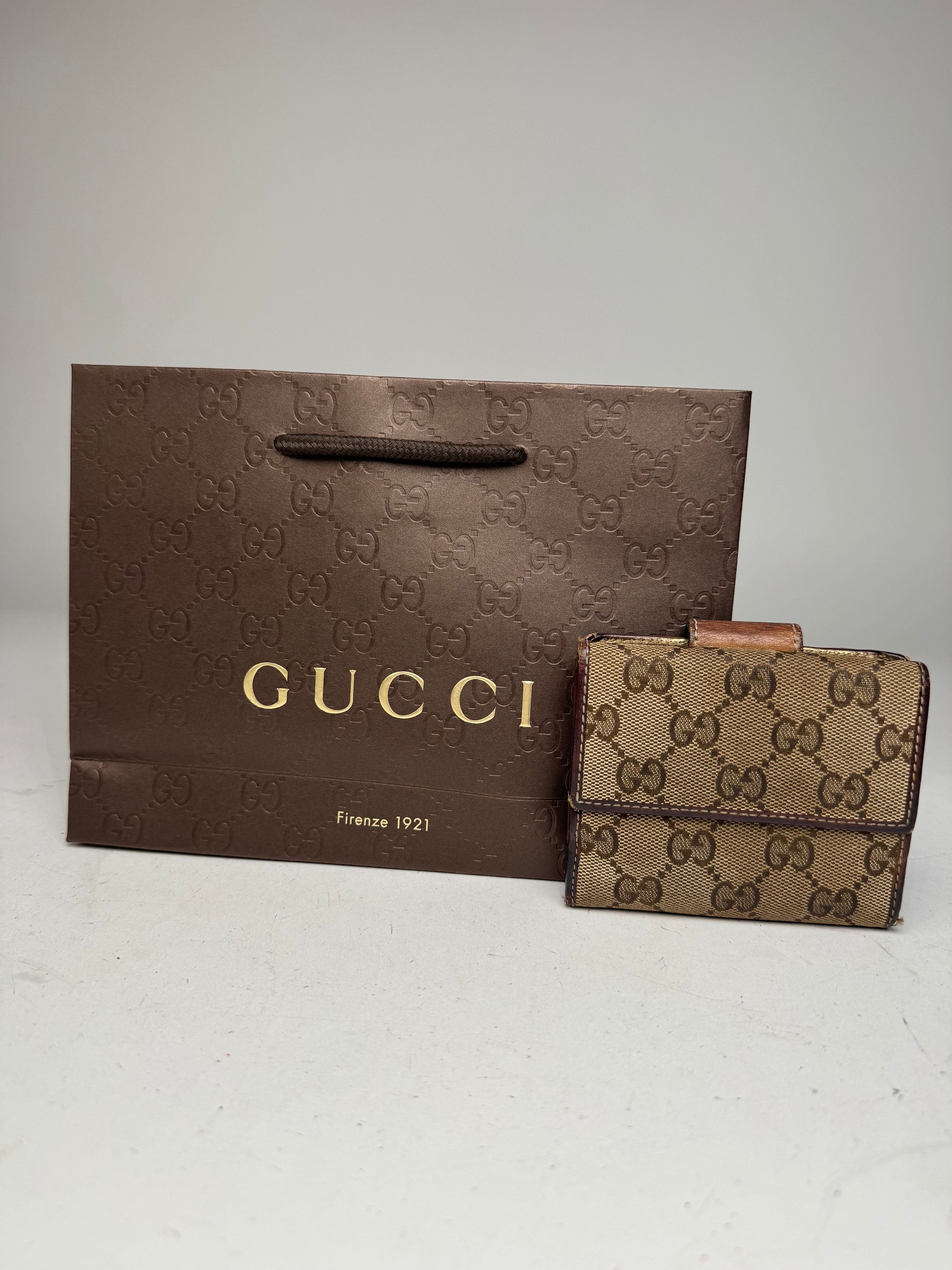 Gucci Vintage Monogram Wallet Brown Gold Size ONE SIZE - 10 Thumbnail