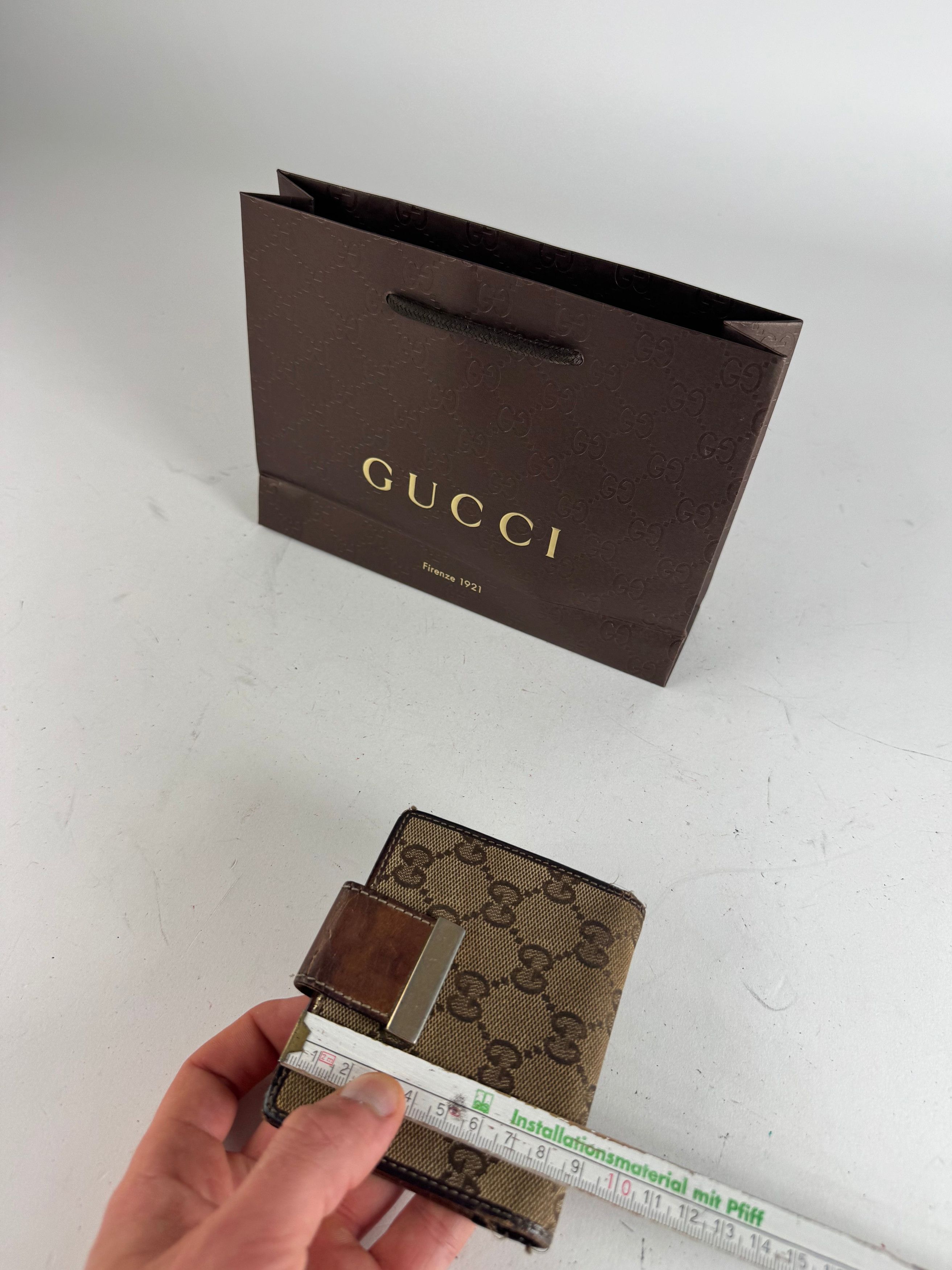 Gucci Vintage Monogram Wallet Brown Gold Size ONE SIZE - 8 Thumbnail