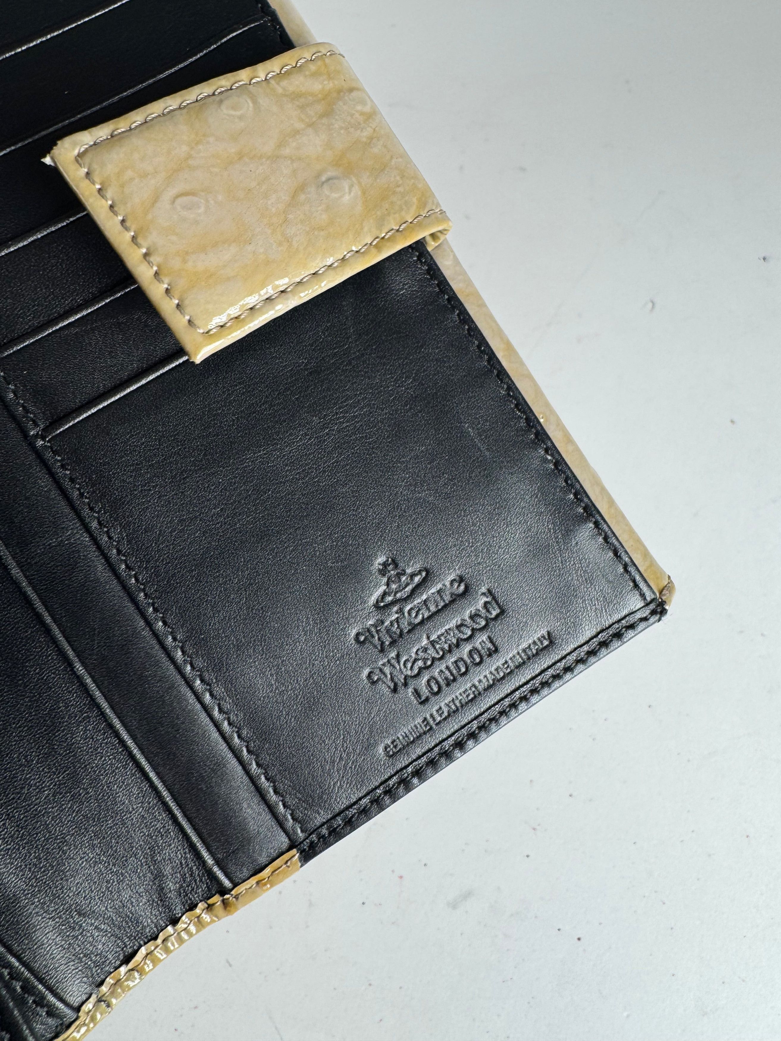 Vivienne Westwood Vintage Patent Ostrich Leather Wallet Brown Size ONE SIZE - 4 Thumbnail