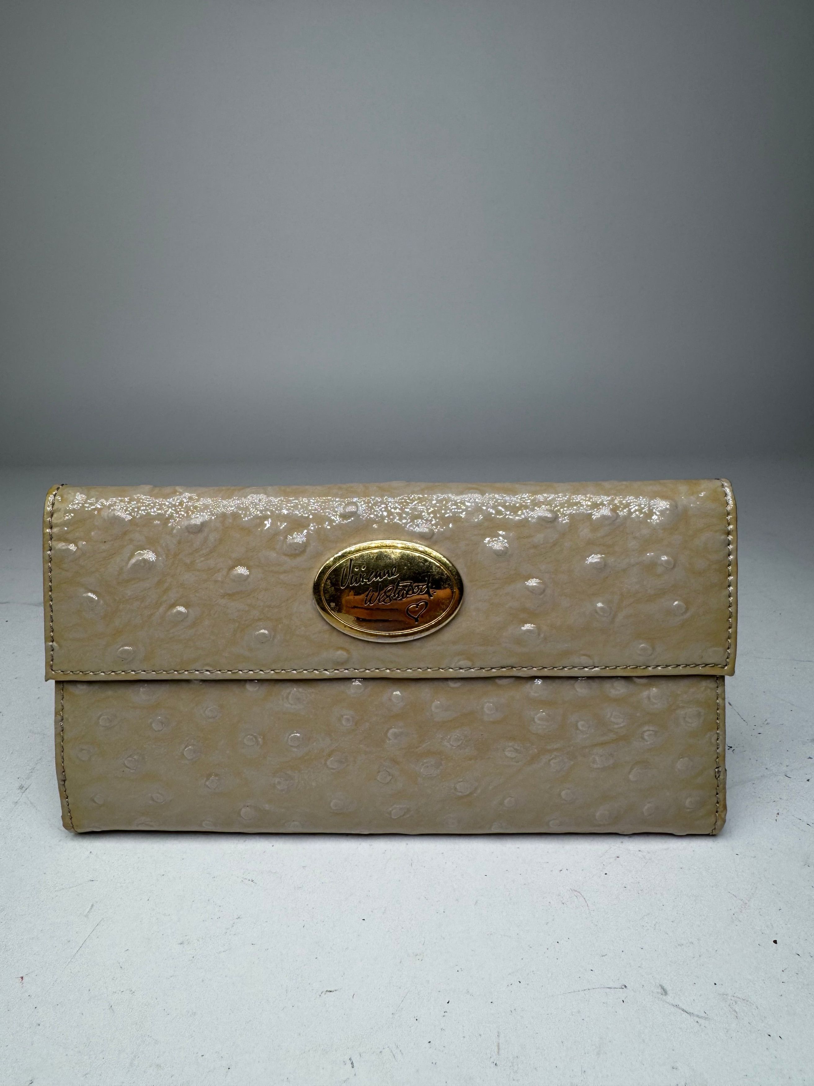 Vivienne Westwood Vintage Patent Ostrich Leather Wallet Brown Size ONE SIZE - 10 Thumbnail