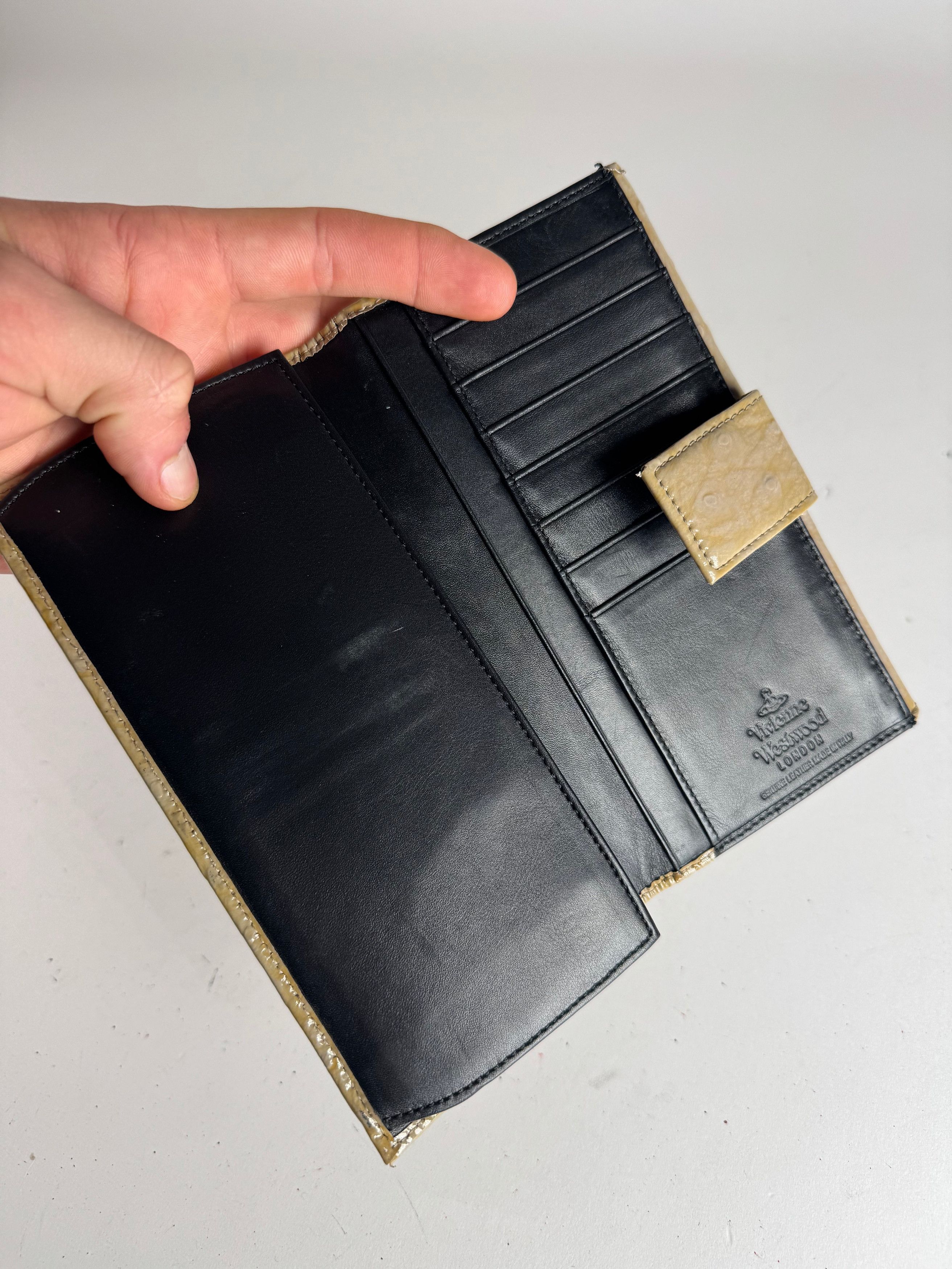 Vivienne Westwood Vintage Patent Ostrich Leather Wallet Brown Size ONE SIZE - 3 Thumbnail