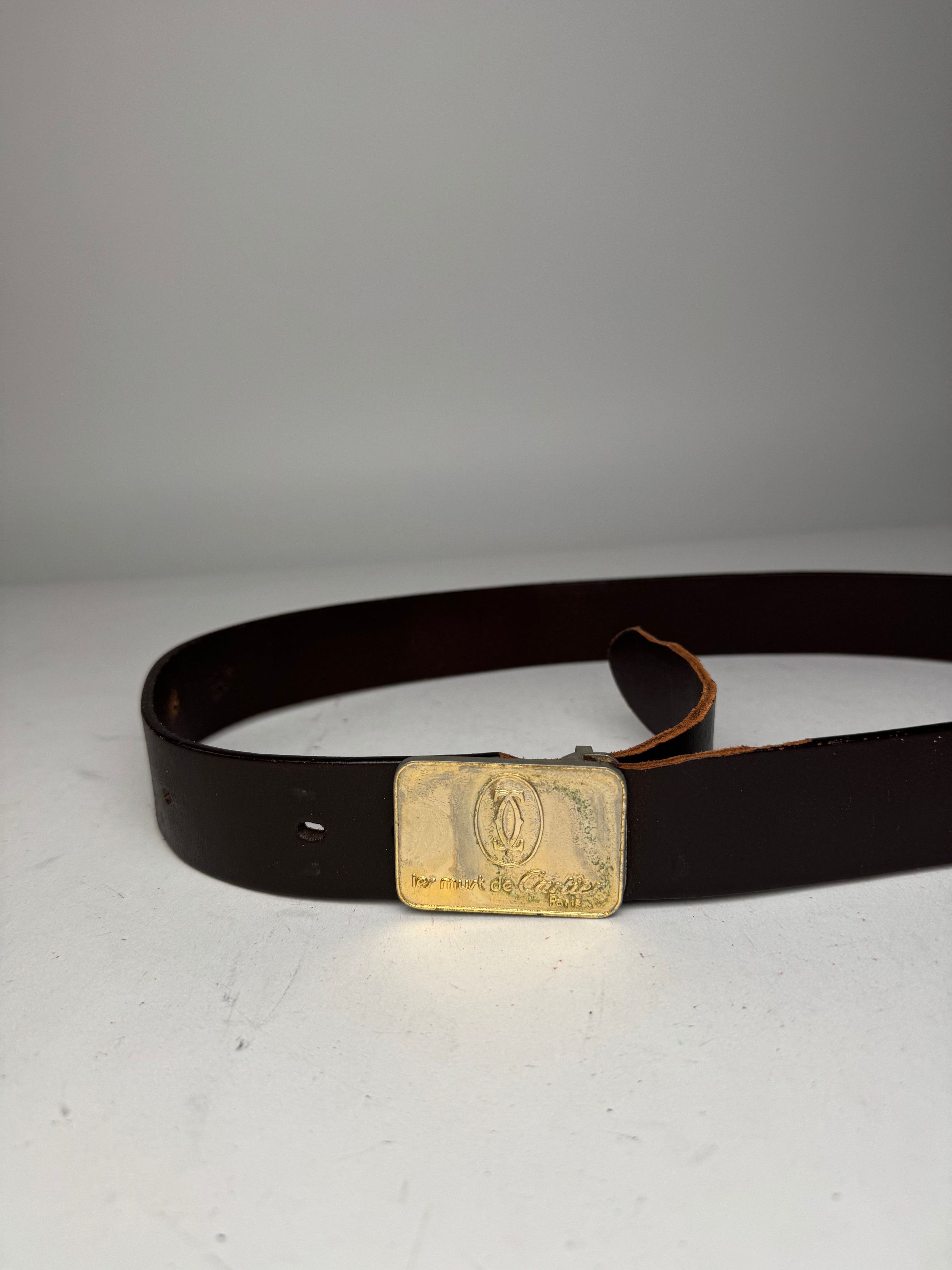Cartier Vintage Leather Belt Brown Size ONE SIZE - 2 Thumbnail