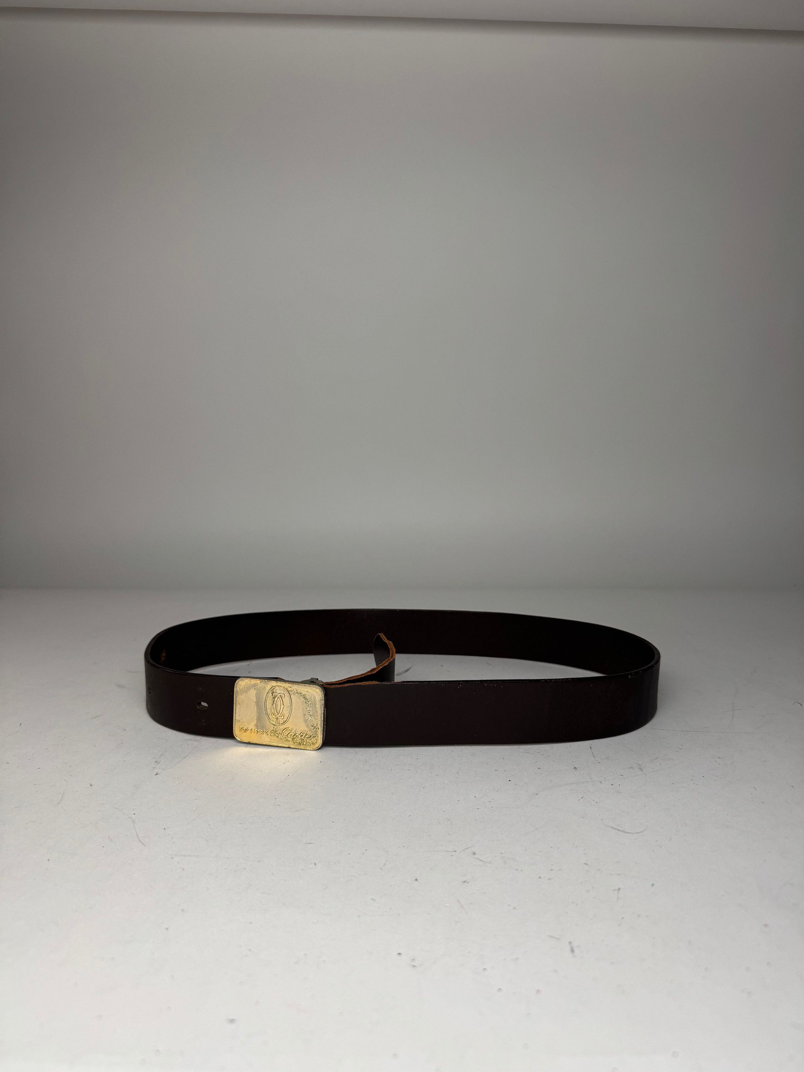 Cartier Vintage Leather Belt Brown Size ONE SIZE - 9 Thumbnail