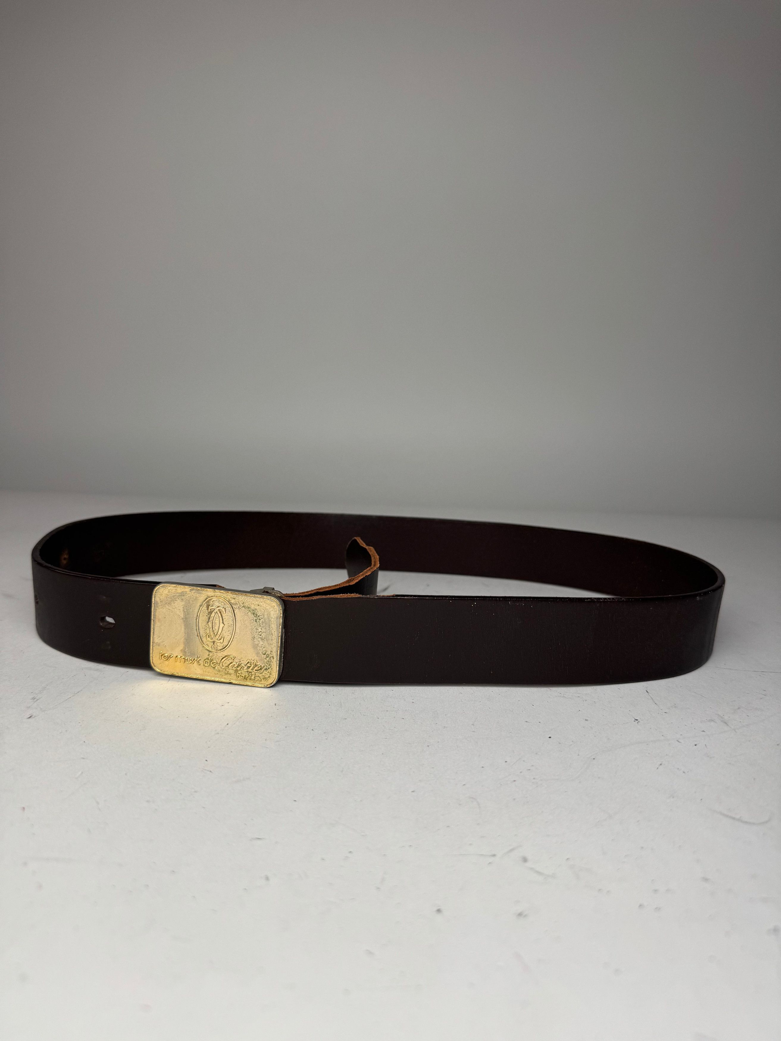 Cartier Vintage Leather Belt Brown Size ONE SIZE - 5 Thumbnail