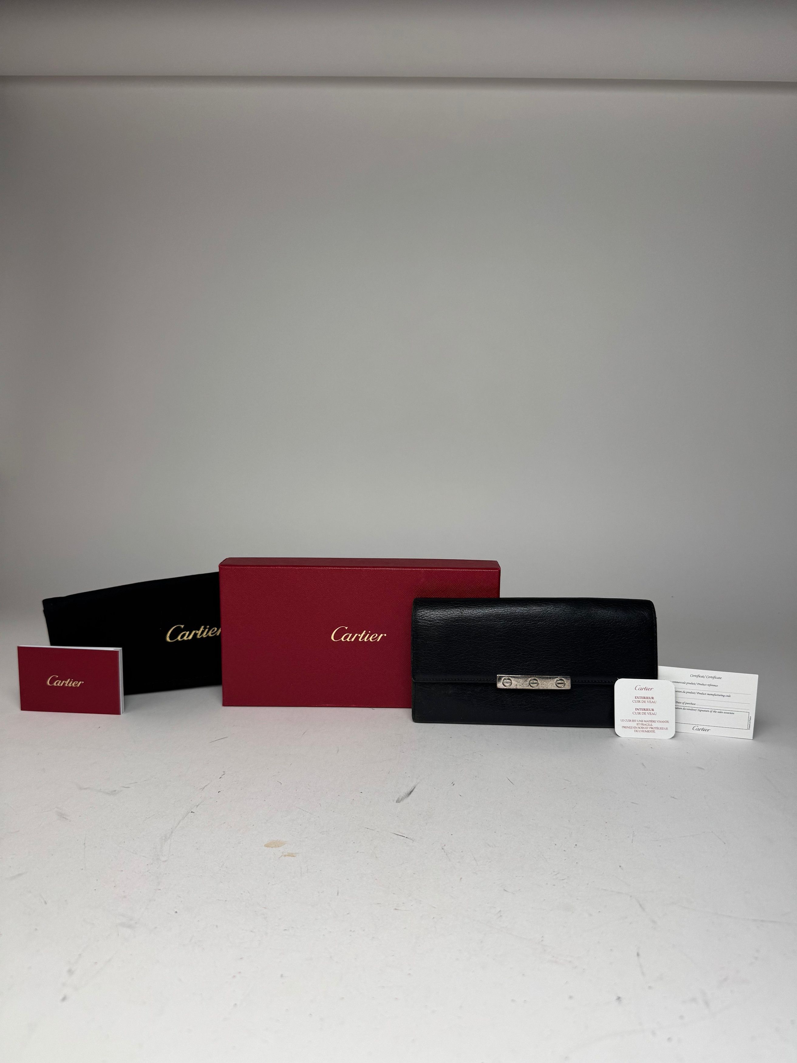 Cartier Vintage Leather Wallet Black Size ONE SIZE - 2 Thumbnail
