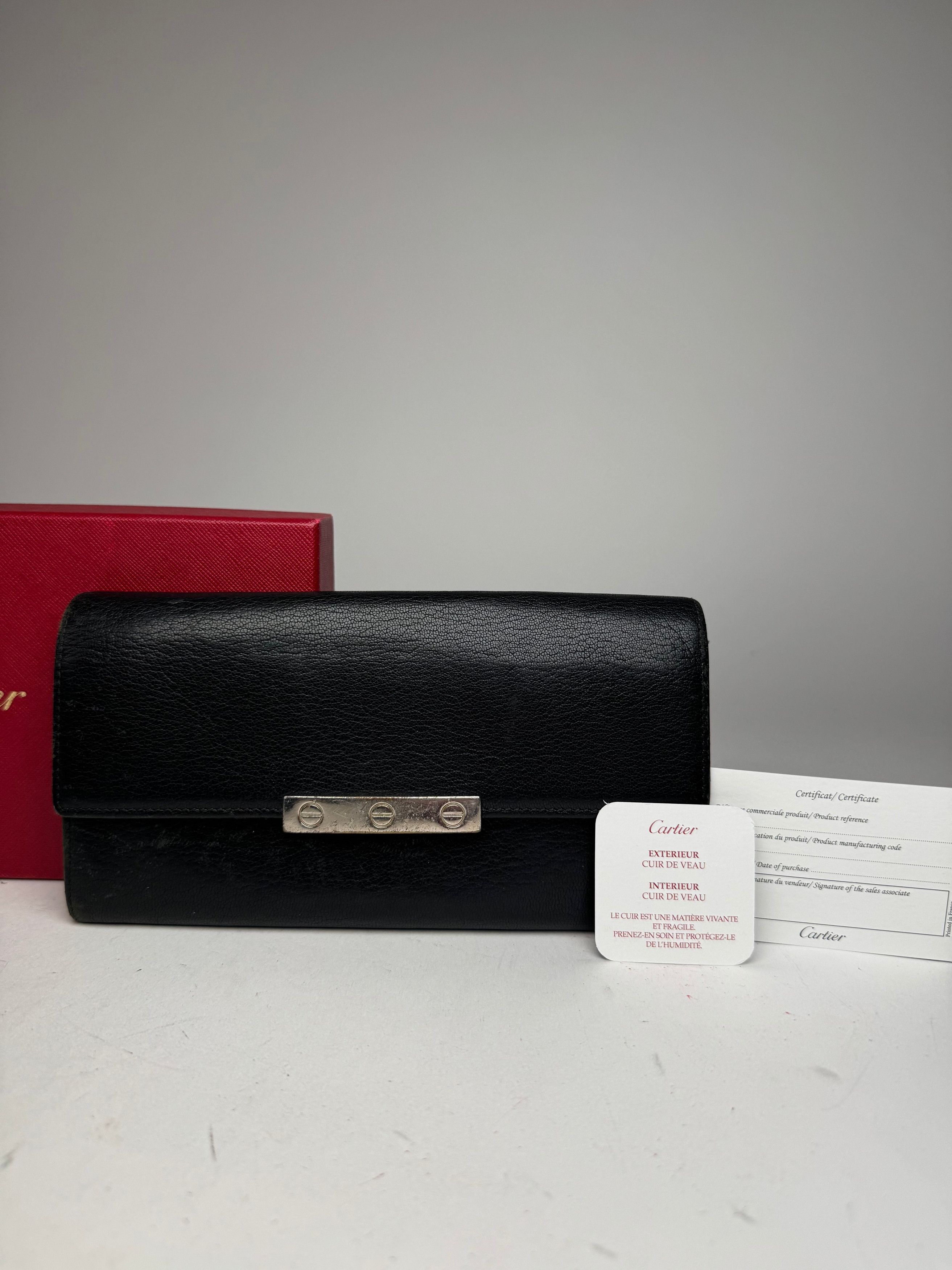 Cartier Vintage Leather Wallet Black Size ONE SIZE - 9 Thumbnail