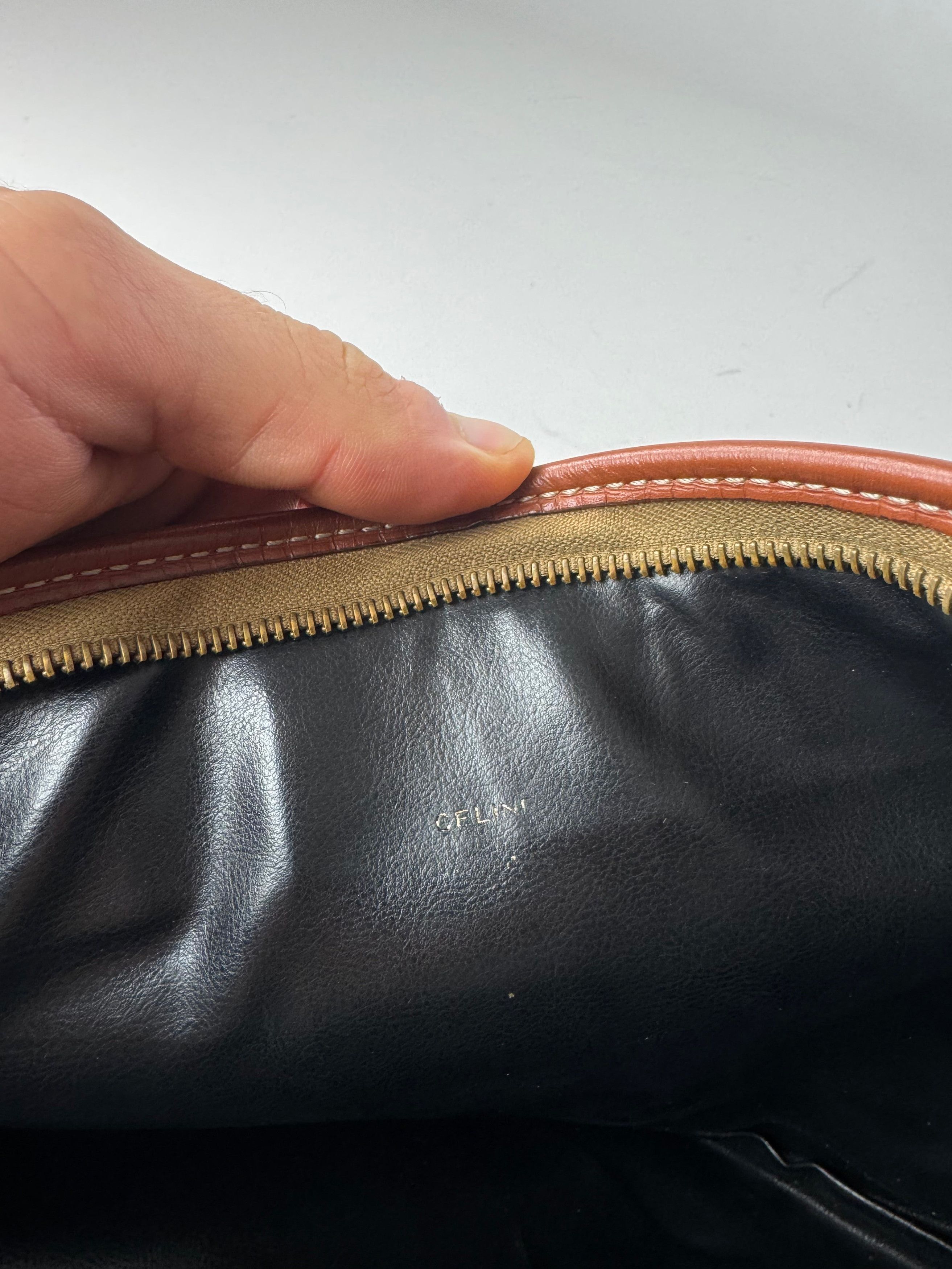 Celine Vintage Leather Clutch Black Brown Size ONE SIZE - 4 Thumbnail