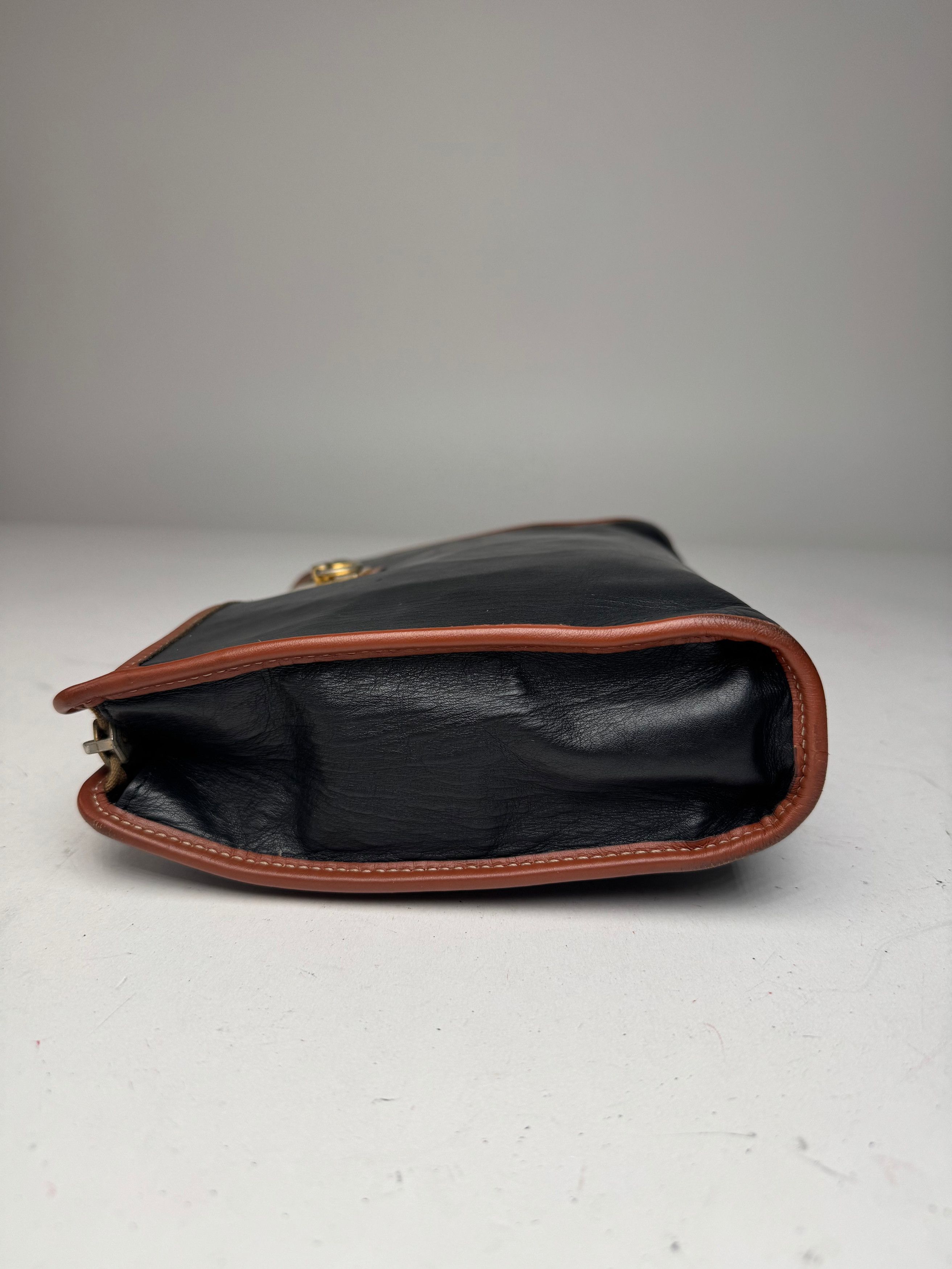 Celine Vintage Leather Clutch Black Brown Size ONE SIZE - 6 Thumbnail