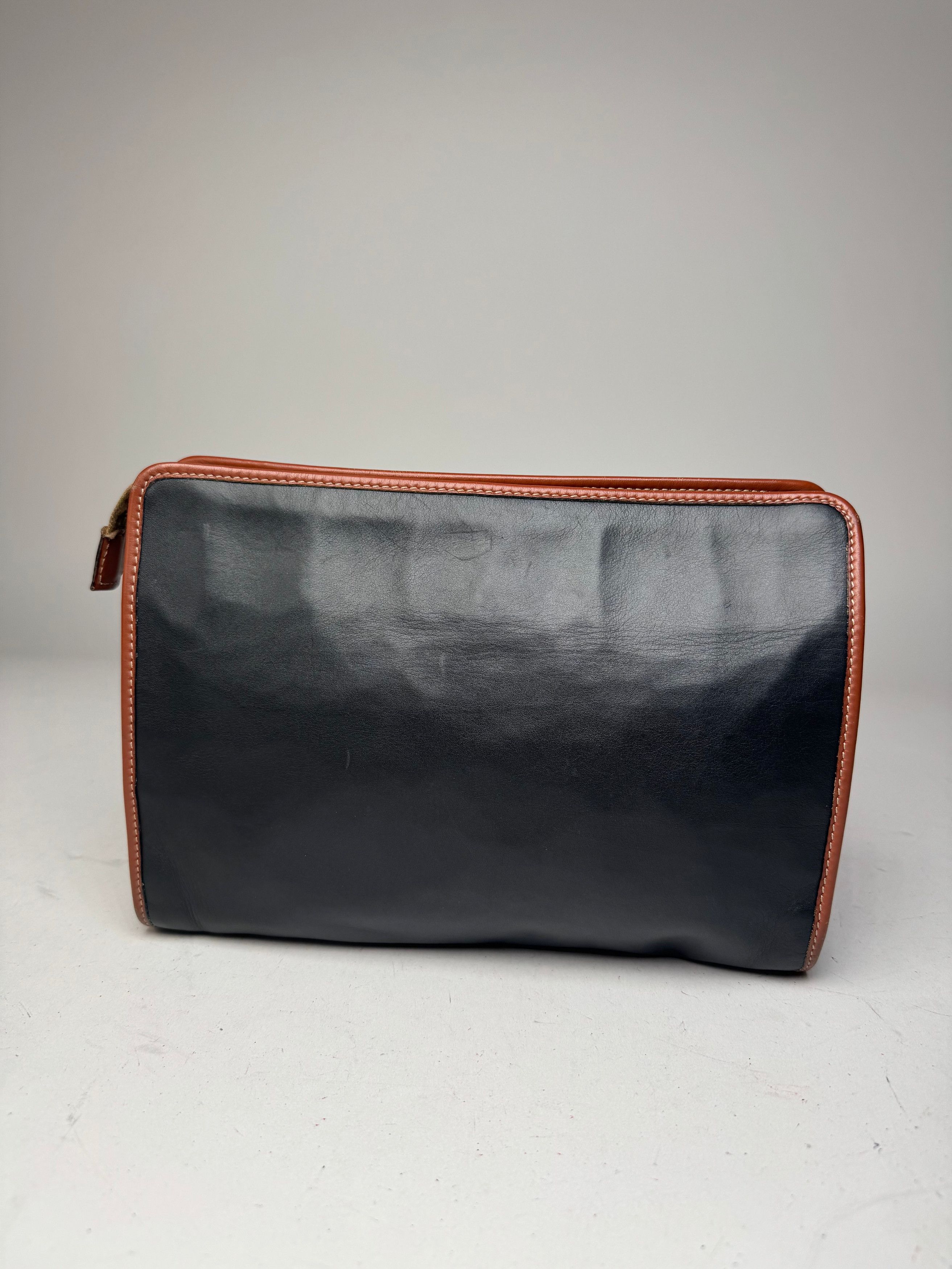 Celine Vintage Leather Clutch Black Brown Size ONE SIZE - 2 Thumbnail