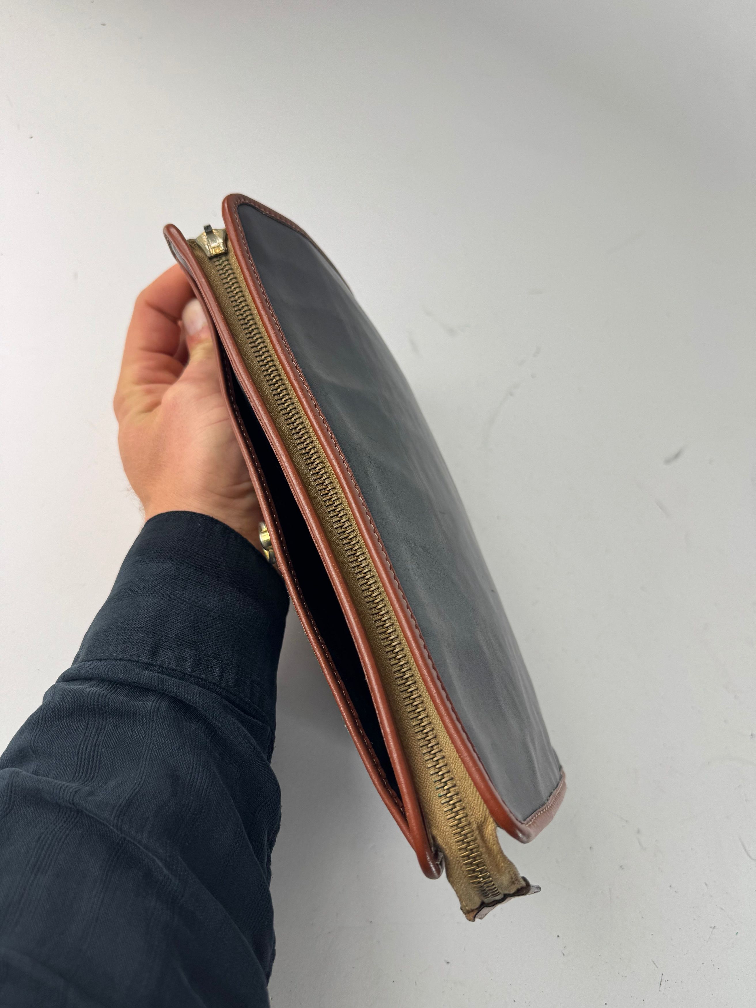 Celine Vintage Leather Clutch Black Brown Size ONE SIZE - 12 Thumbnail