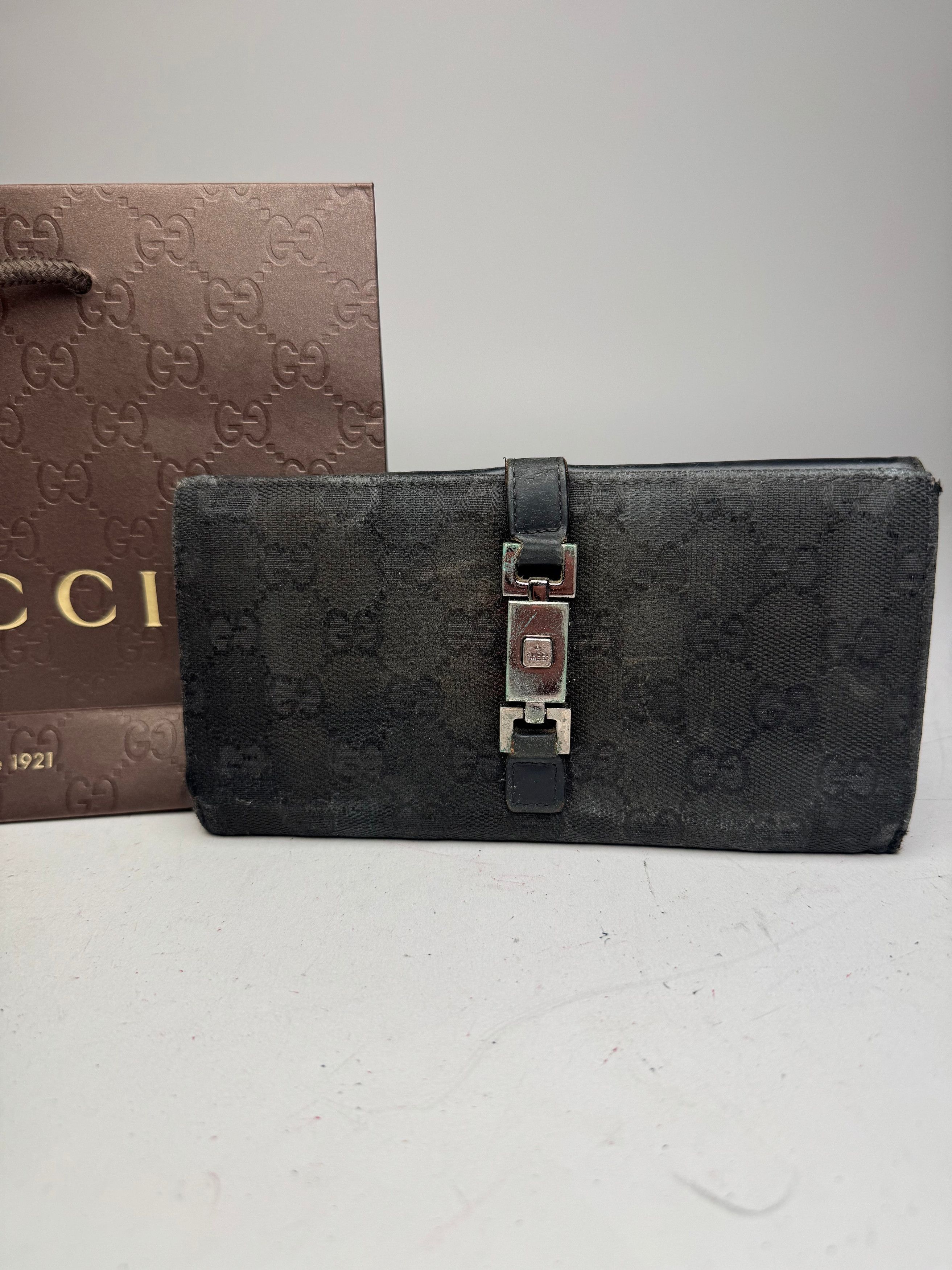 Gucci Vintage Monogram Jackie Wallet Black Size ONE SIZE - 6 Thumbnail