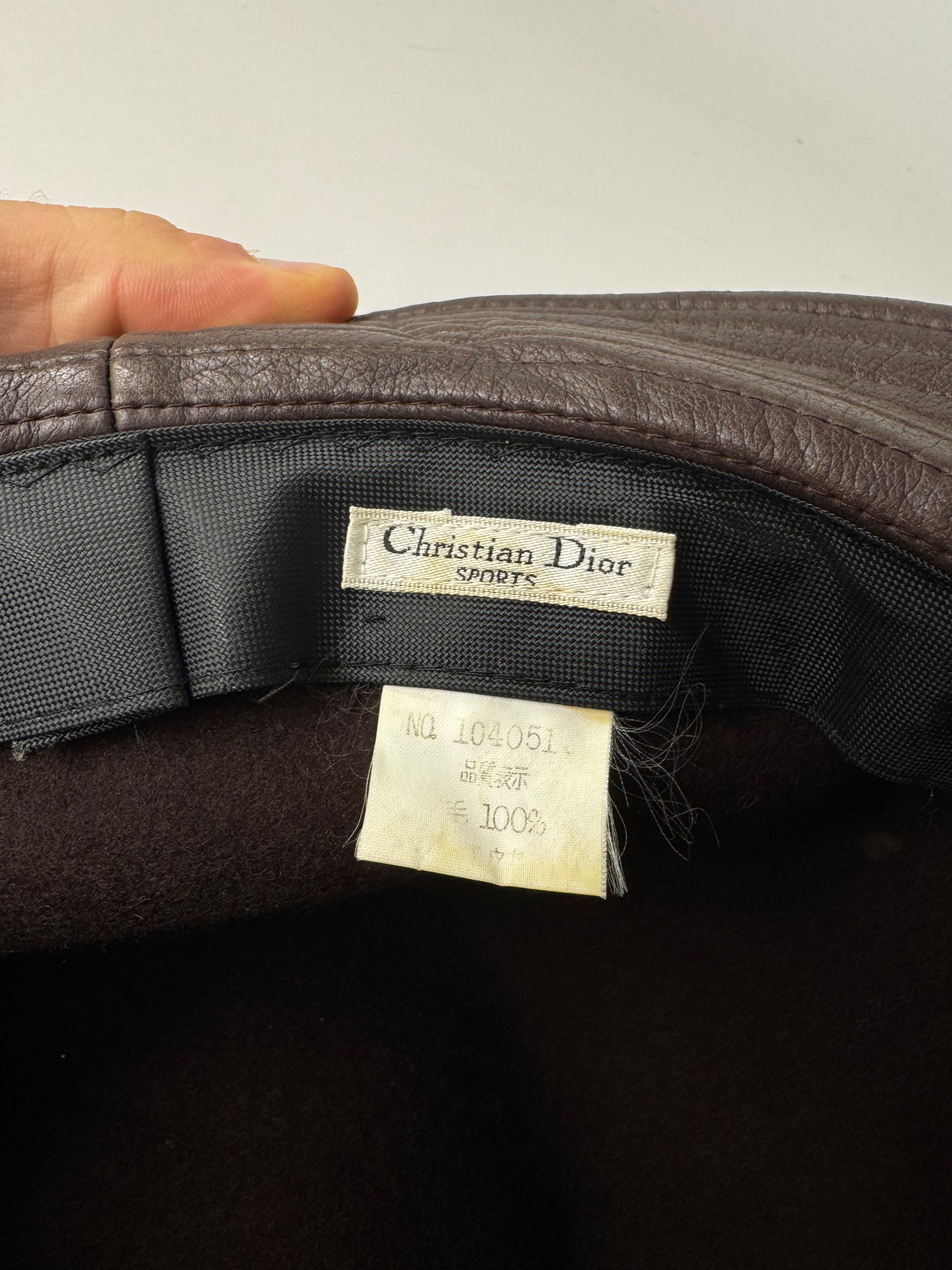 Dior Vintage Leather Wool Hat Brown Size ONE SIZE - 5 Thumbnail