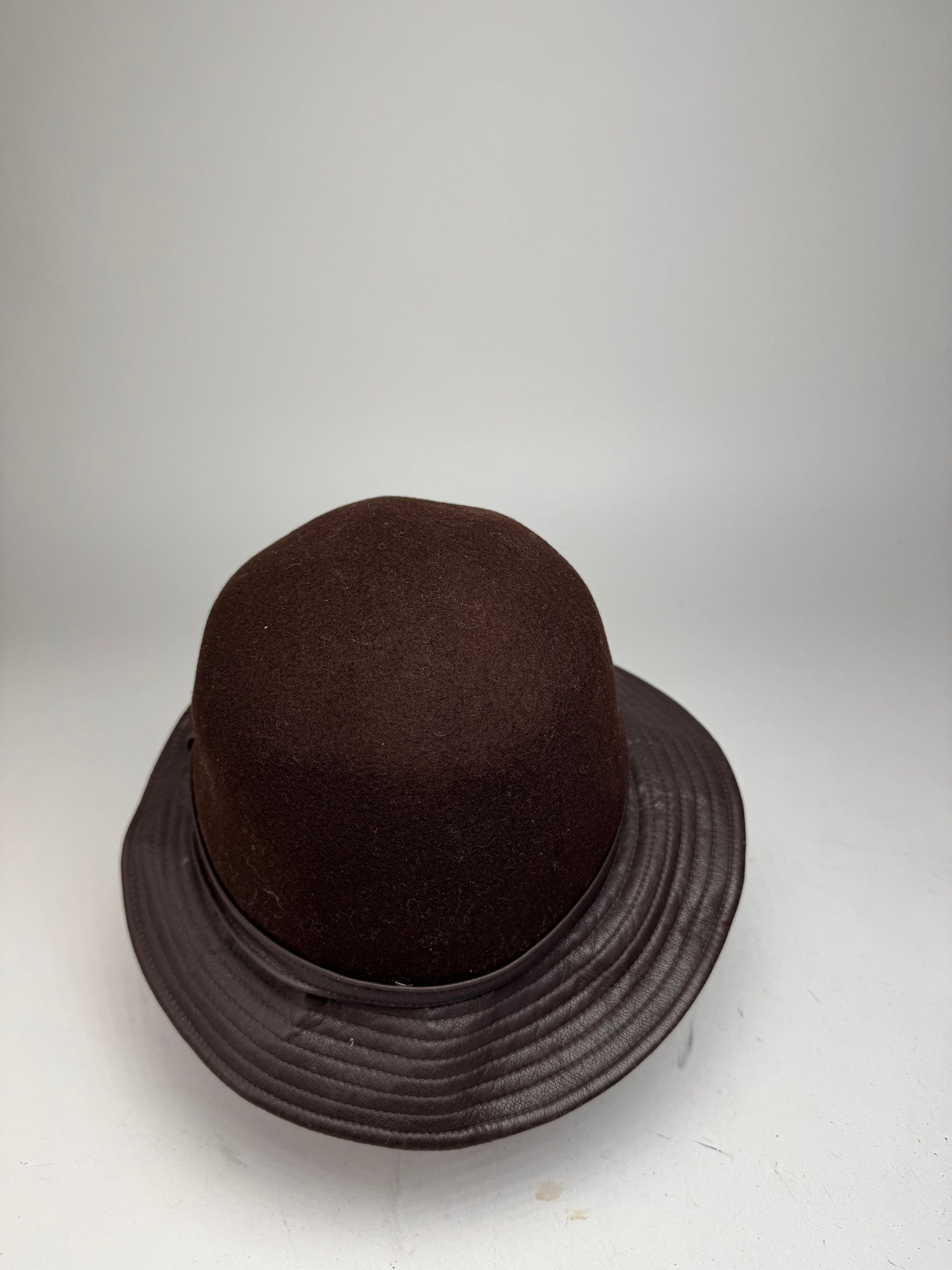 Dior Vintage Leather Wool Hat Brown Size ONE SIZE - 11 Thumbnail