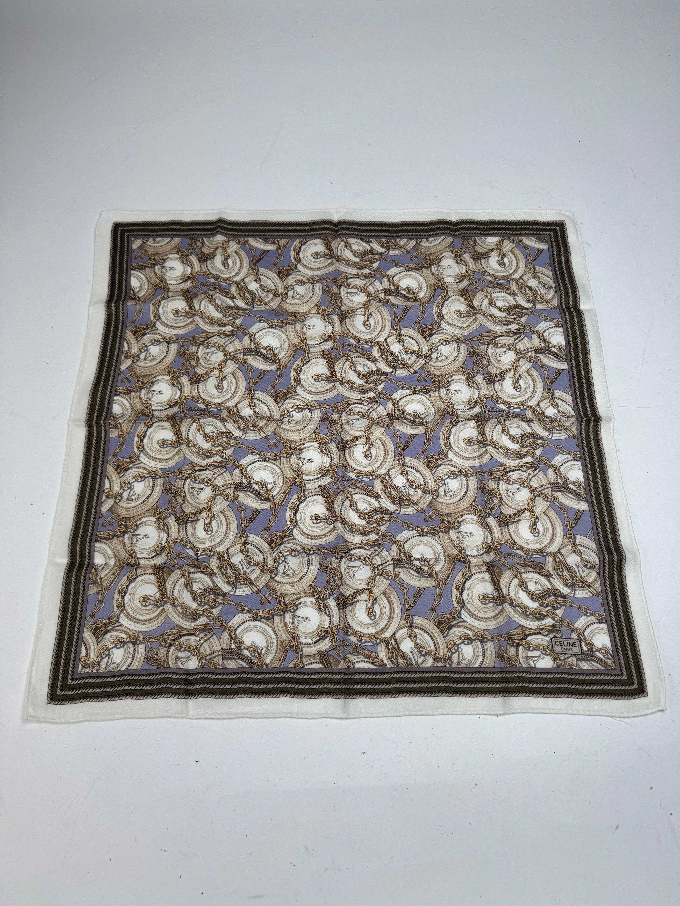 Celine Vintage Paris baroque Scarf Brown Size ONE SIZE - 5 Thumbnail