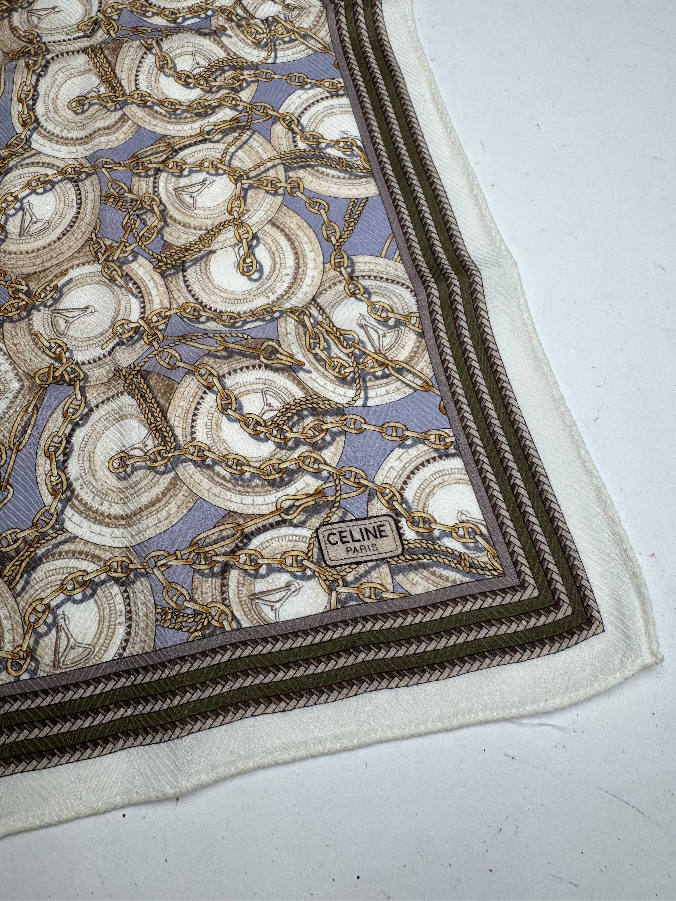 Celine Vintage Paris baroque Scarf Brown Size ONE SIZE - 2 Thumbnail