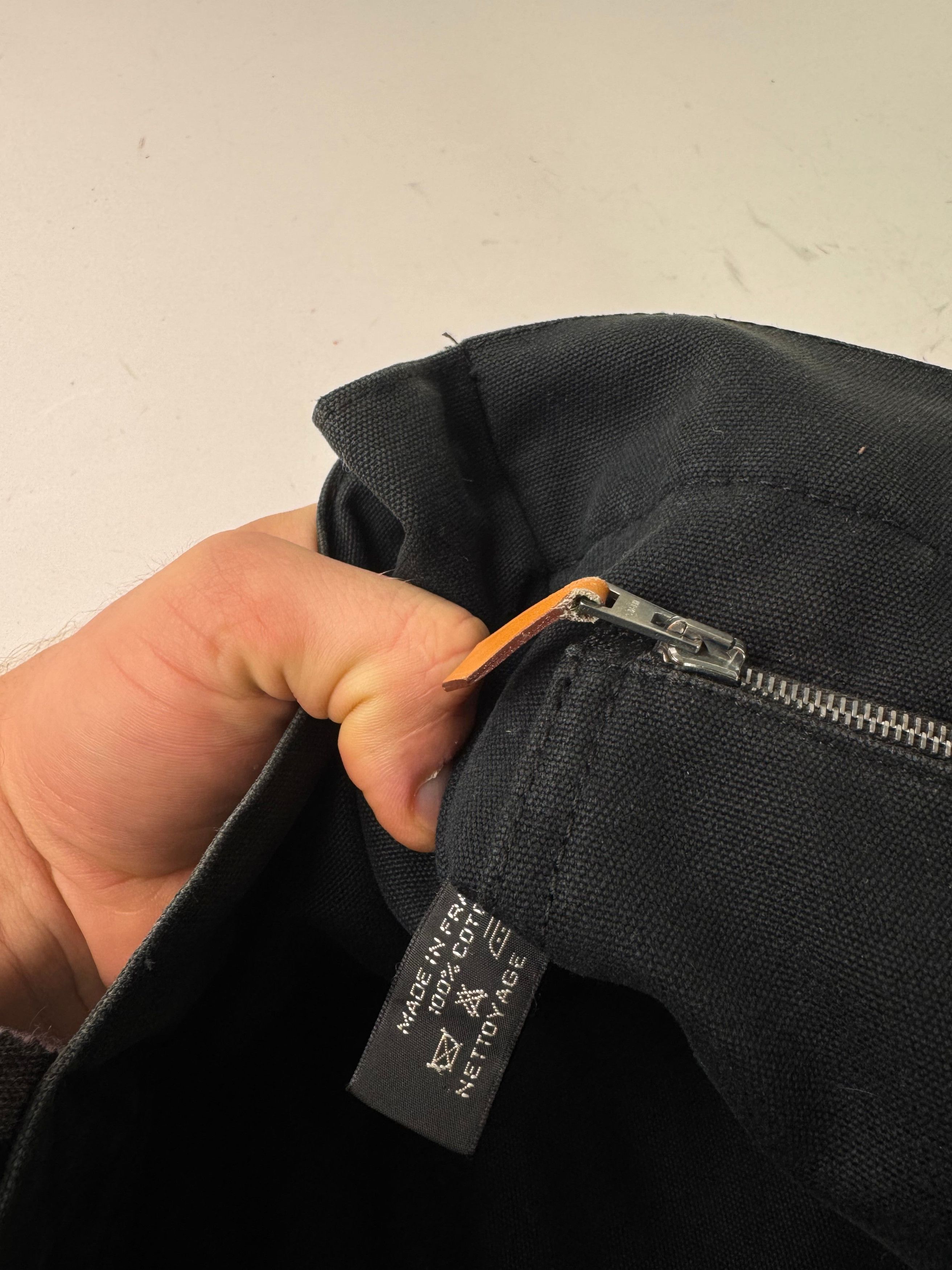 Other Vintage Hermes Canvas Tote Bag Black Grey Size ONE SIZE - 4 Thumbnail