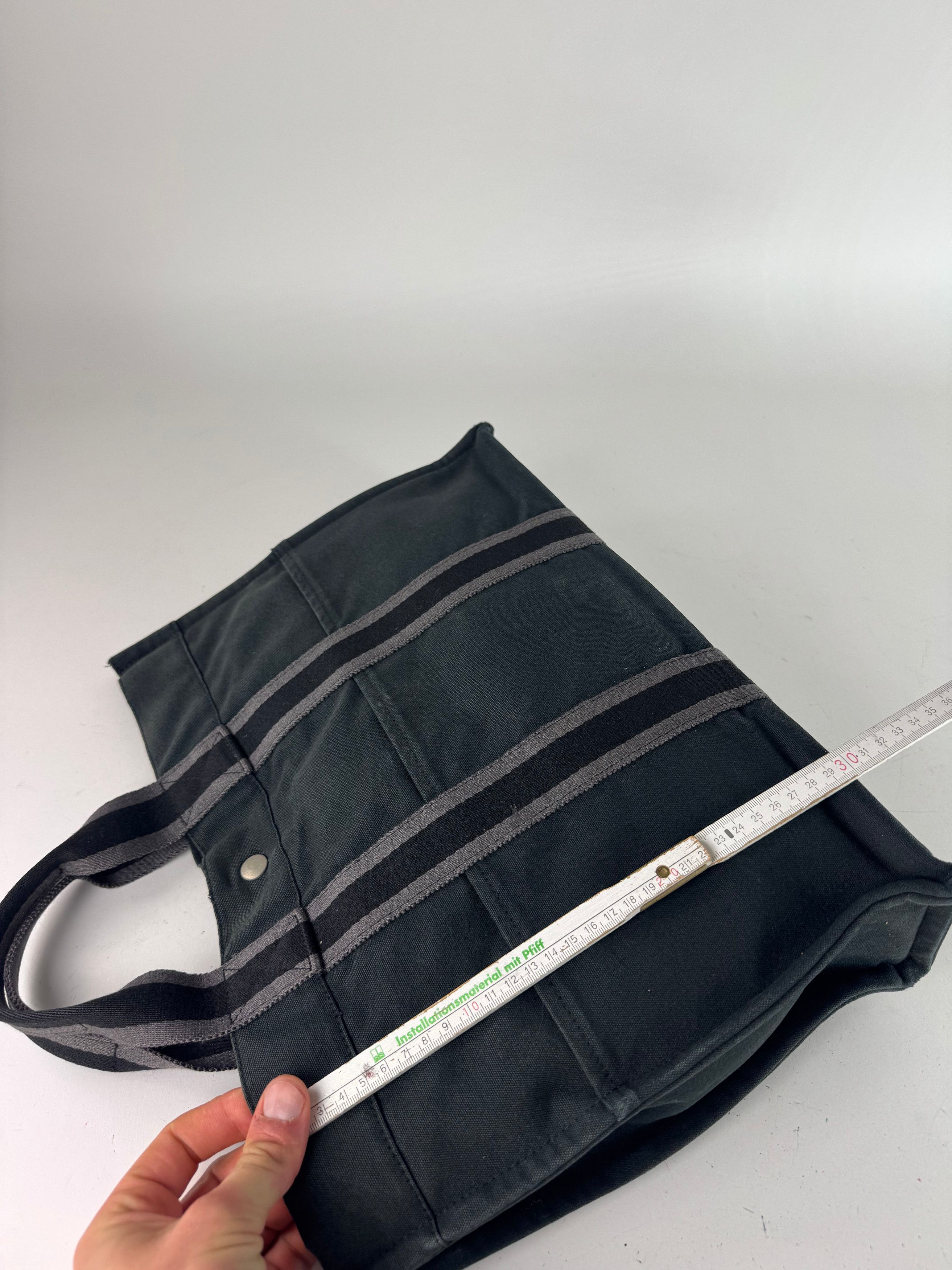 Other Vintage Hermes Canvas Tote Bag Black Grey Size ONE SIZE - 11 Thumbnail