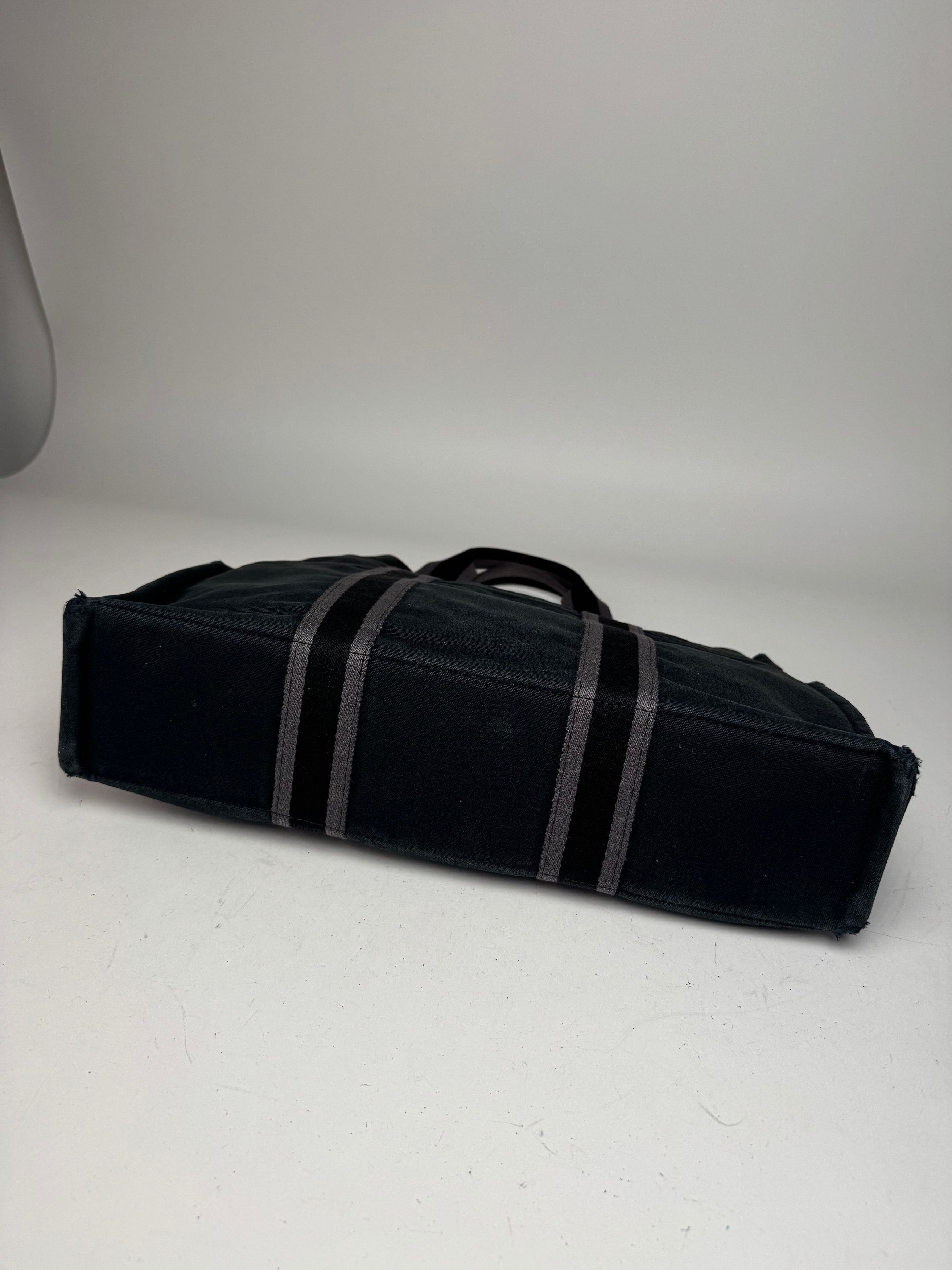 Other Vintage Hermes Canvas Tote Bag Black Grey Size ONE SIZE - 12 Thumbnail