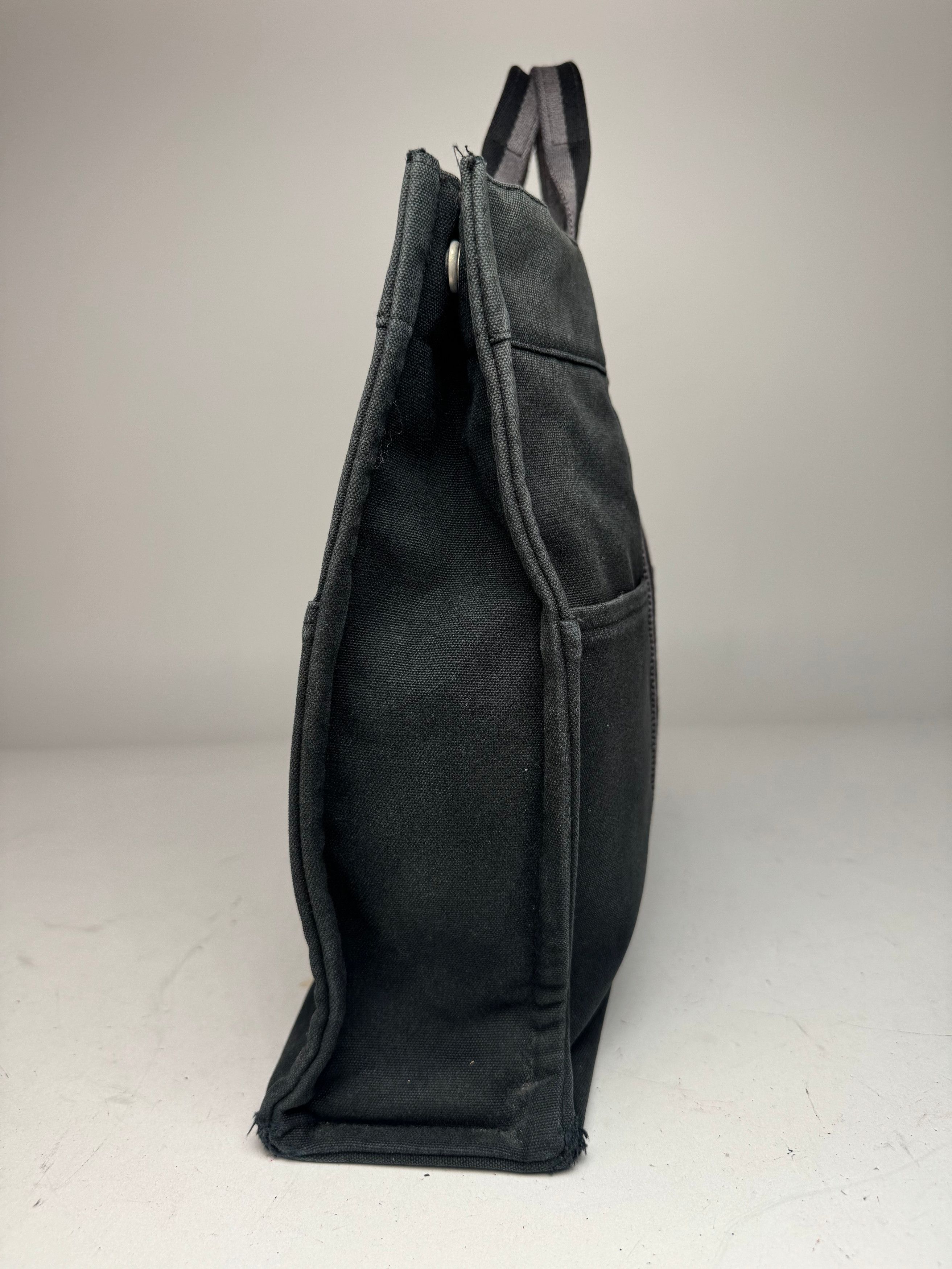 Other Vintage Hermes Canvas Tote Bag Black Grey Size ONE SIZE - 7 Thumbnail