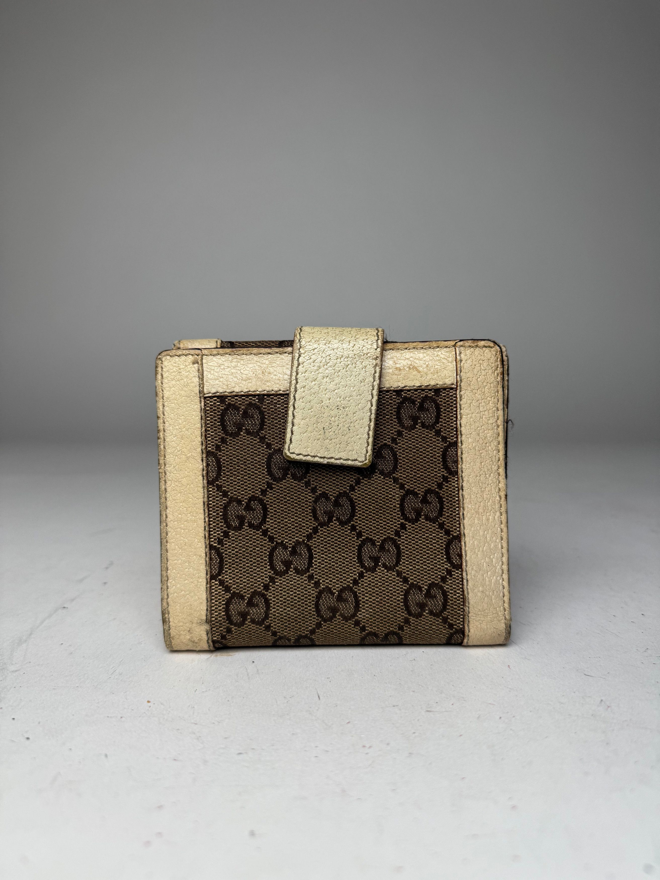 Gucci Vintage Monogram Leather wallet Beige White Size ONE SIZE - 2 Thumbnail