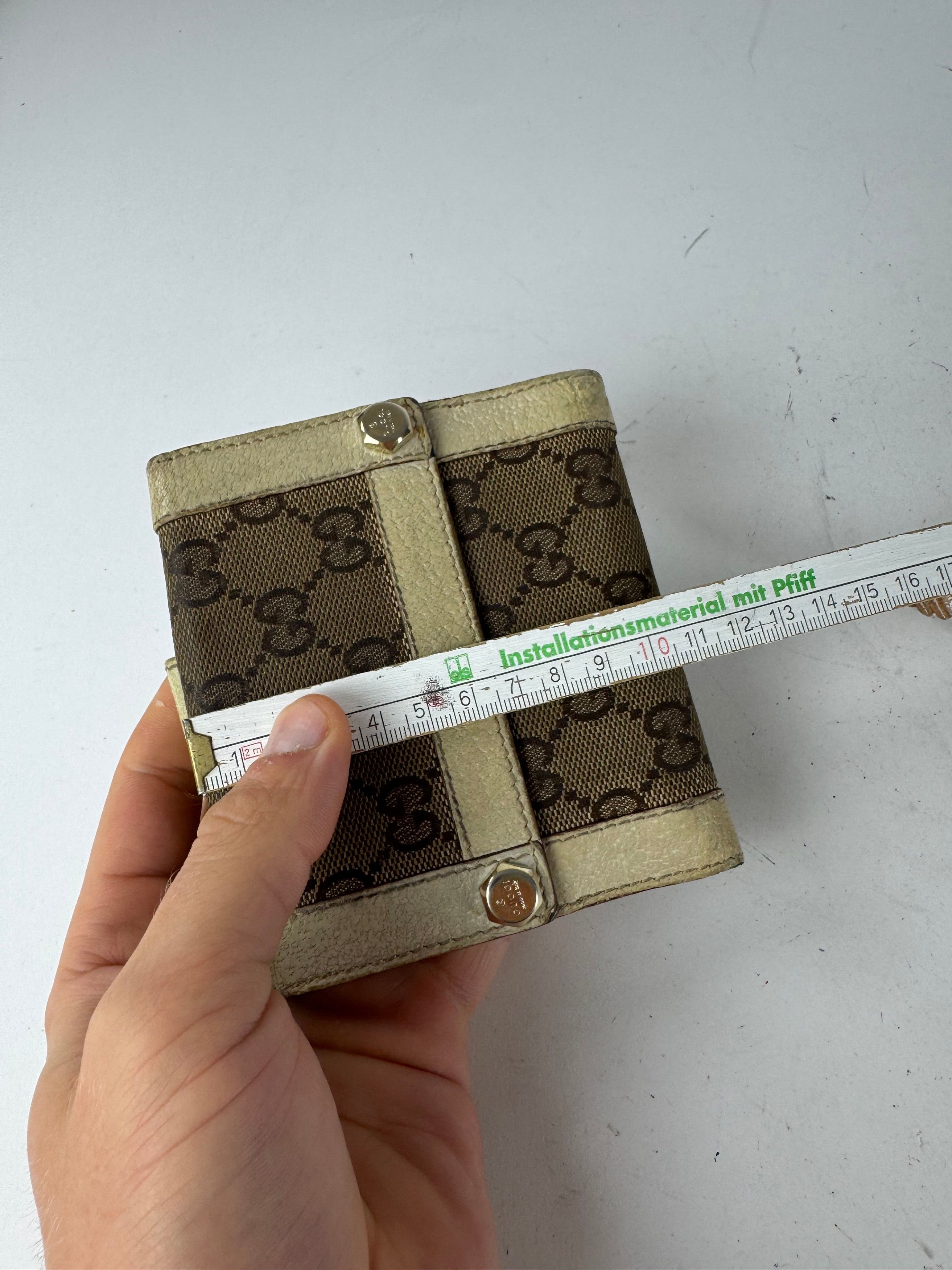 Gucci Vintage Monogram Leather wallet Beige White Size ONE SIZE - 4 Thumbnail
