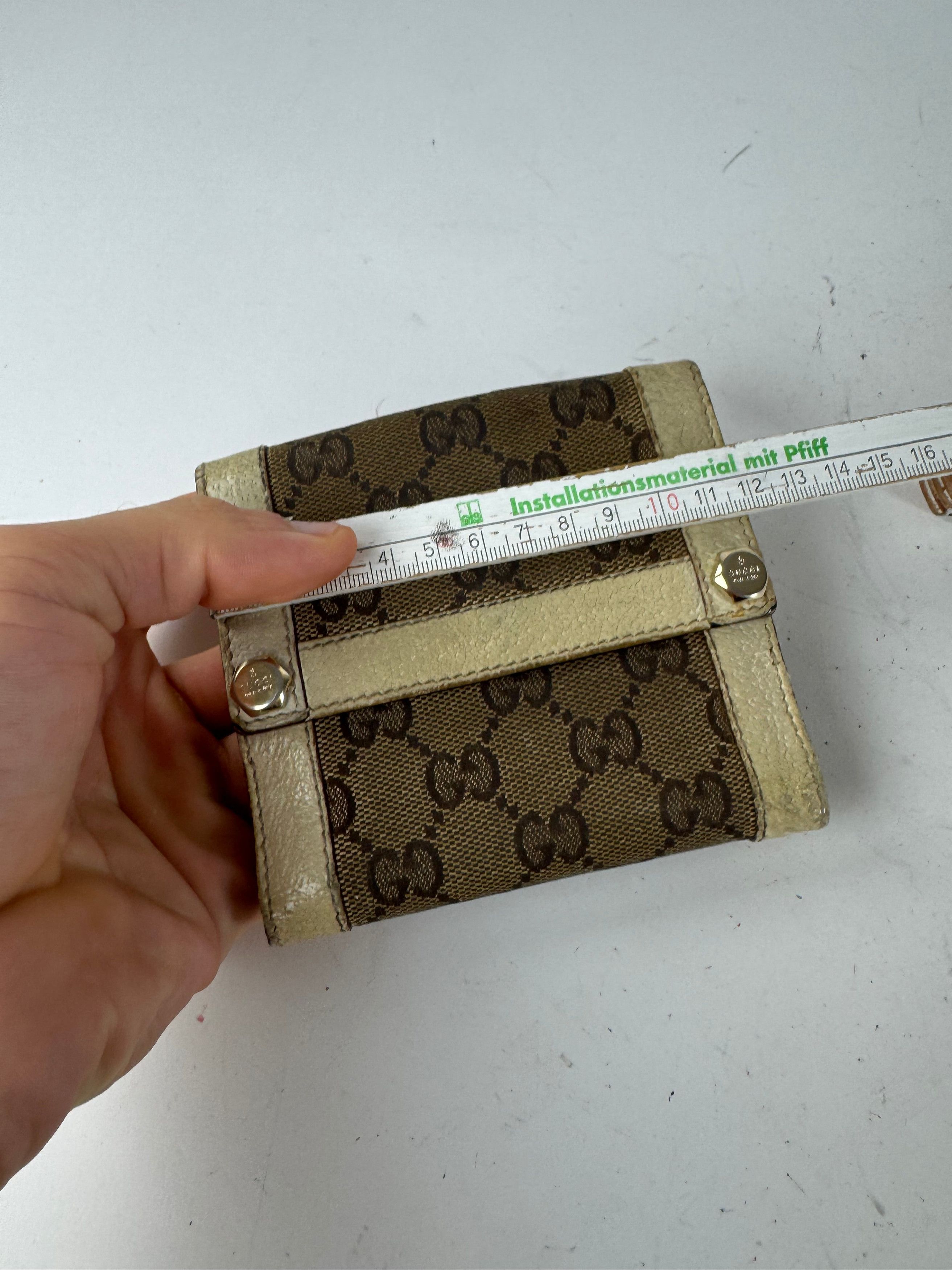 Gucci Vintage Monogram Leather wallet Beige White Size ONE SIZE - 3 Thumbnail