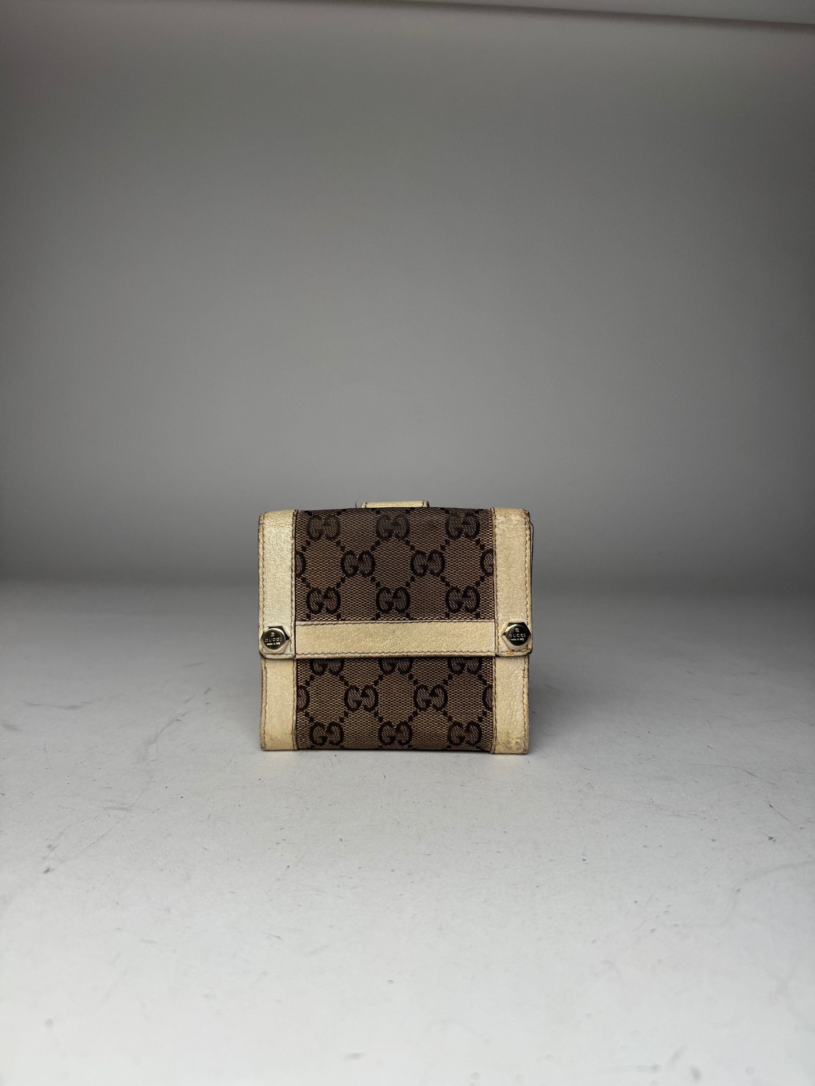 Gucci Vintage Monogram Leather wallet Beige White Size ONE SIZE - 10 Thumbnail