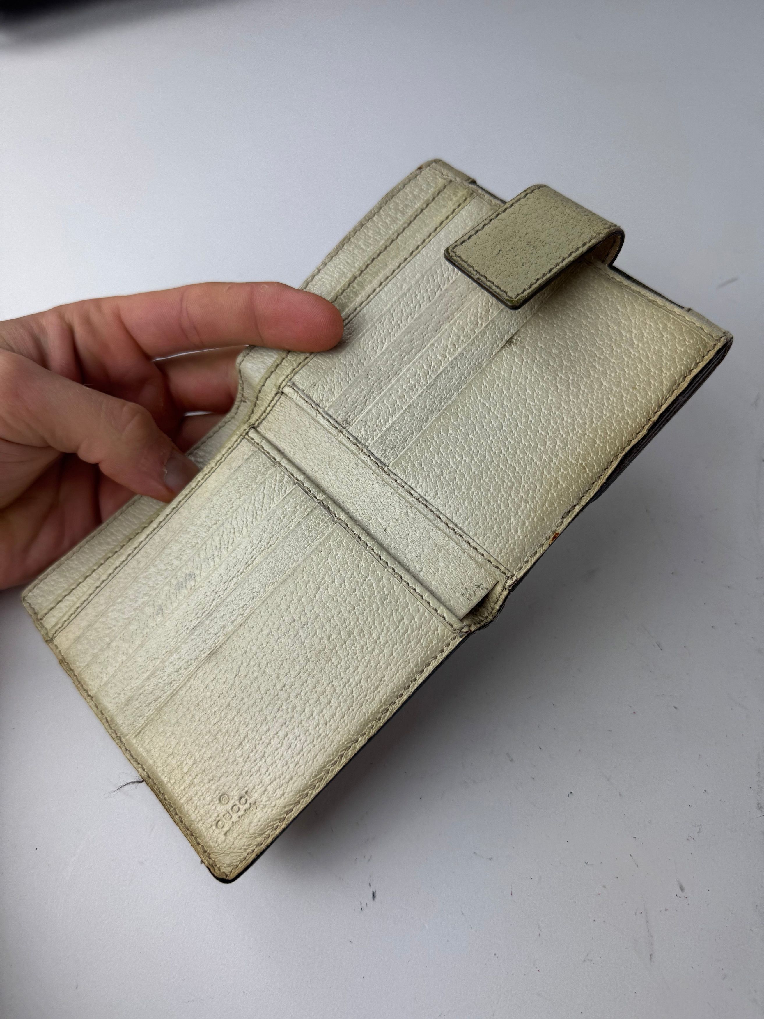Gucci Vintage Monogram Leather wallet Beige White Size ONE SIZE - 6 Thumbnail