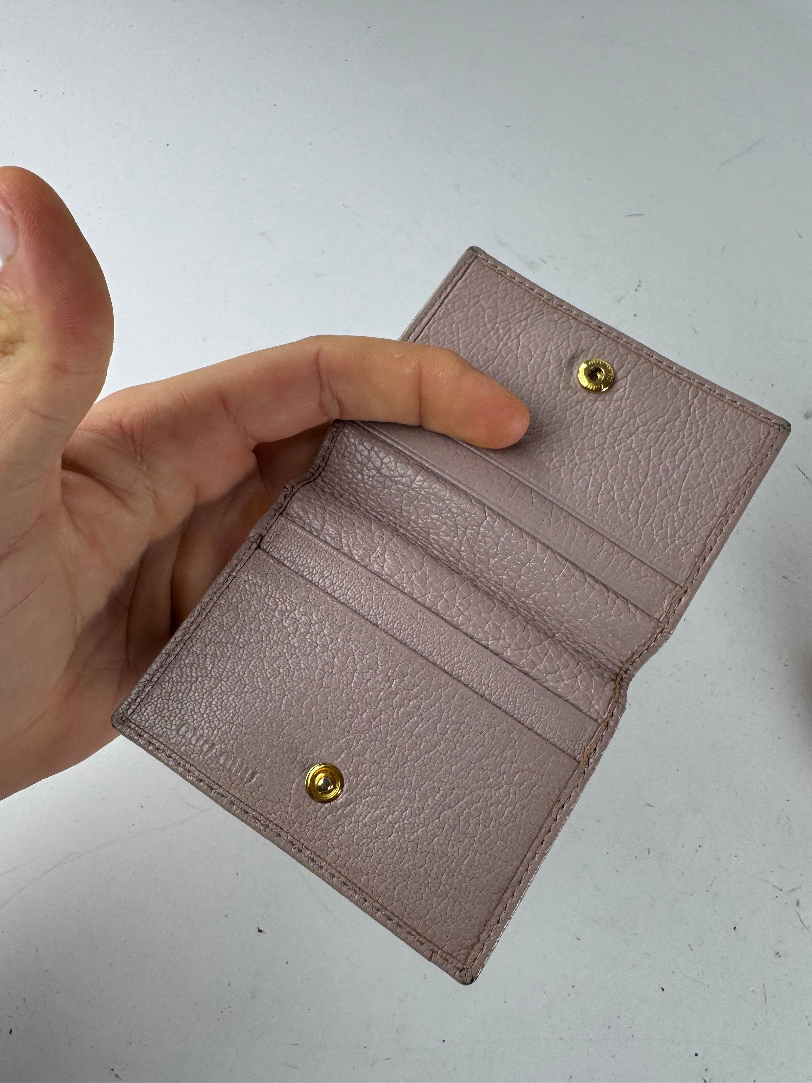 Miu Miu Vintage Leather Card Holder Pink Size ONE SIZE - 3 Thumbnail