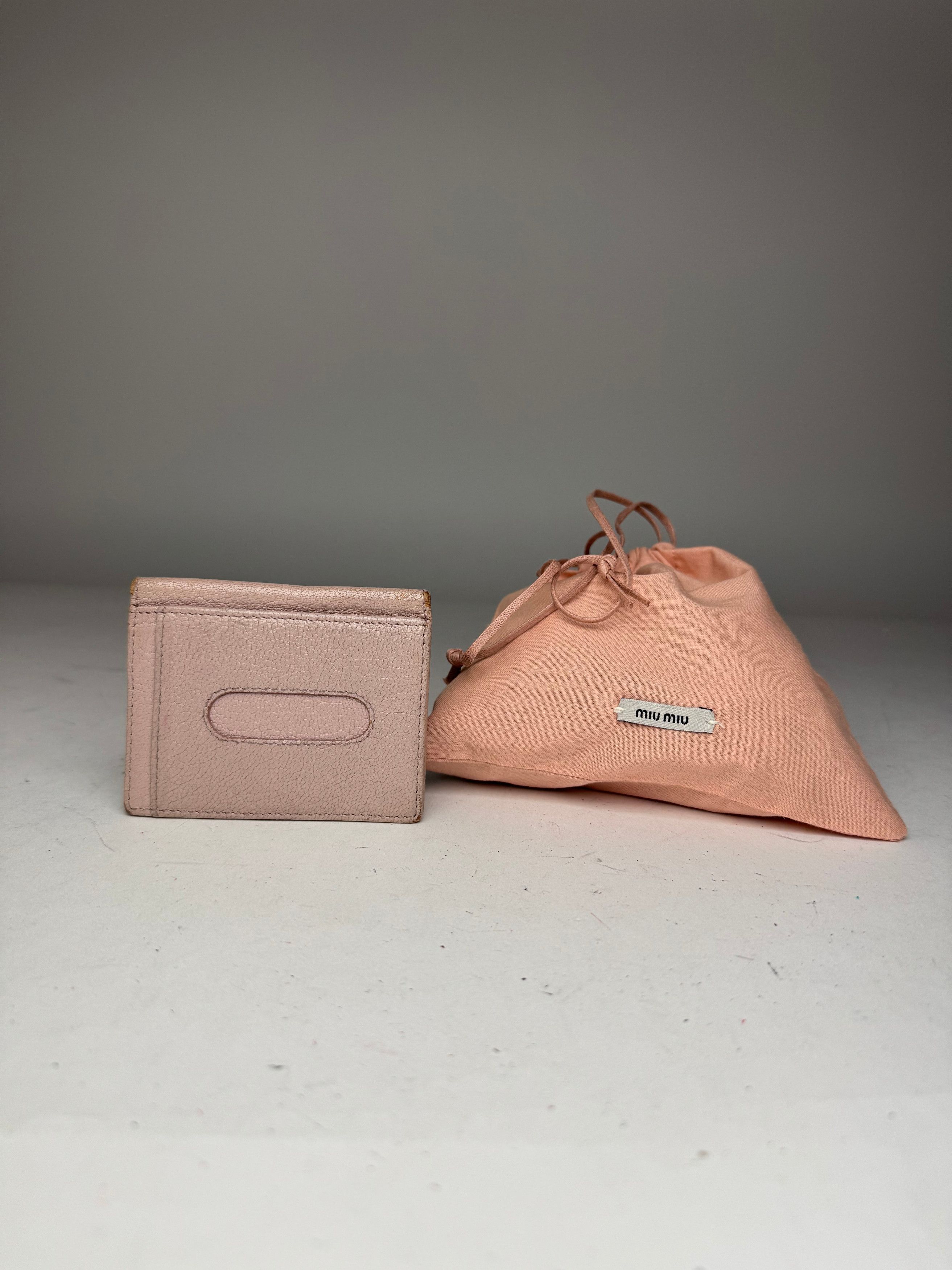 Miu Miu Vintage Leather Card Holder Pink Size ONE SIZE - 2 Thumbnail