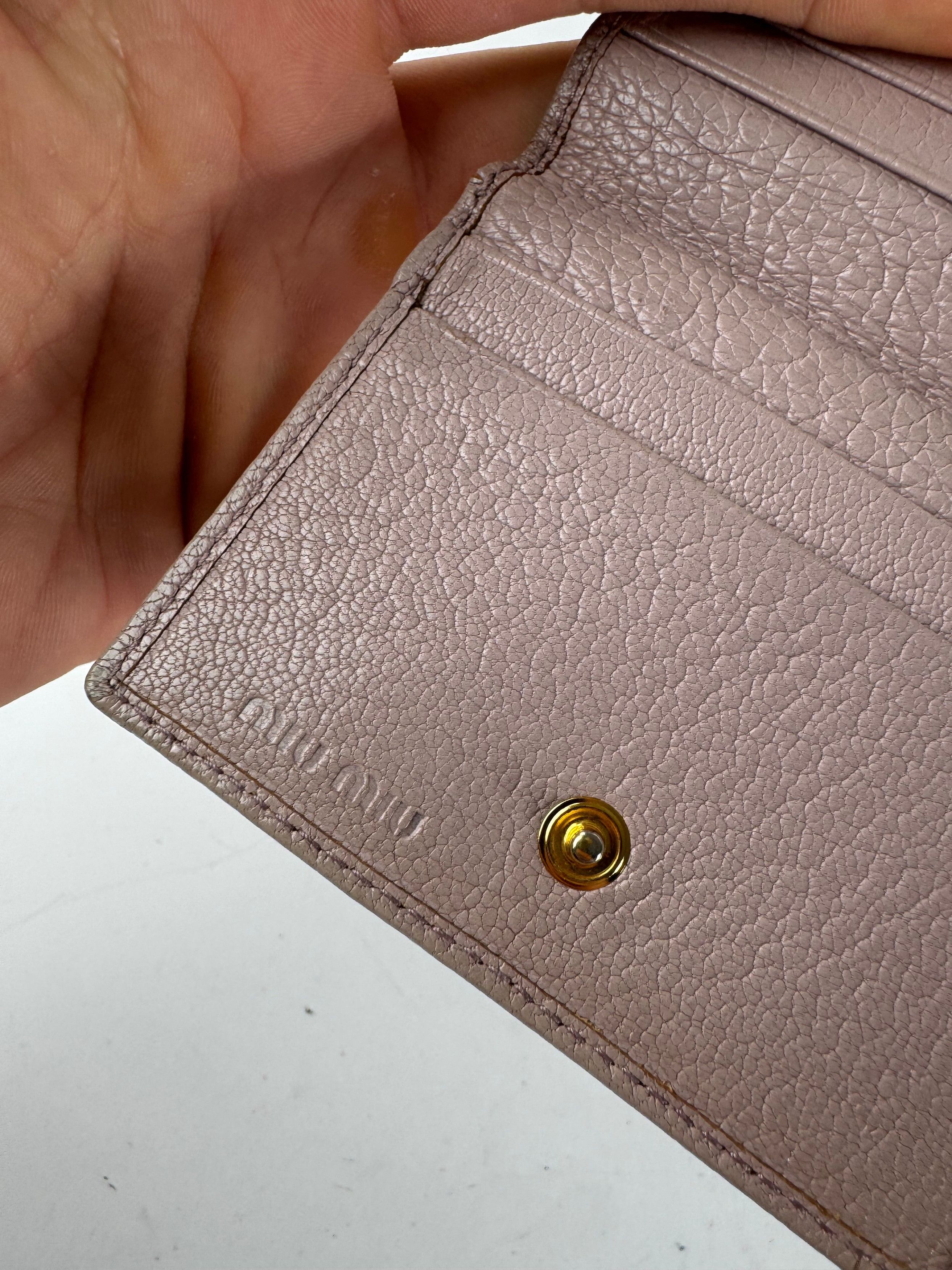 Miu Miu Vintage Leather Card Holder Pink Size ONE SIZE - 4 Thumbnail
