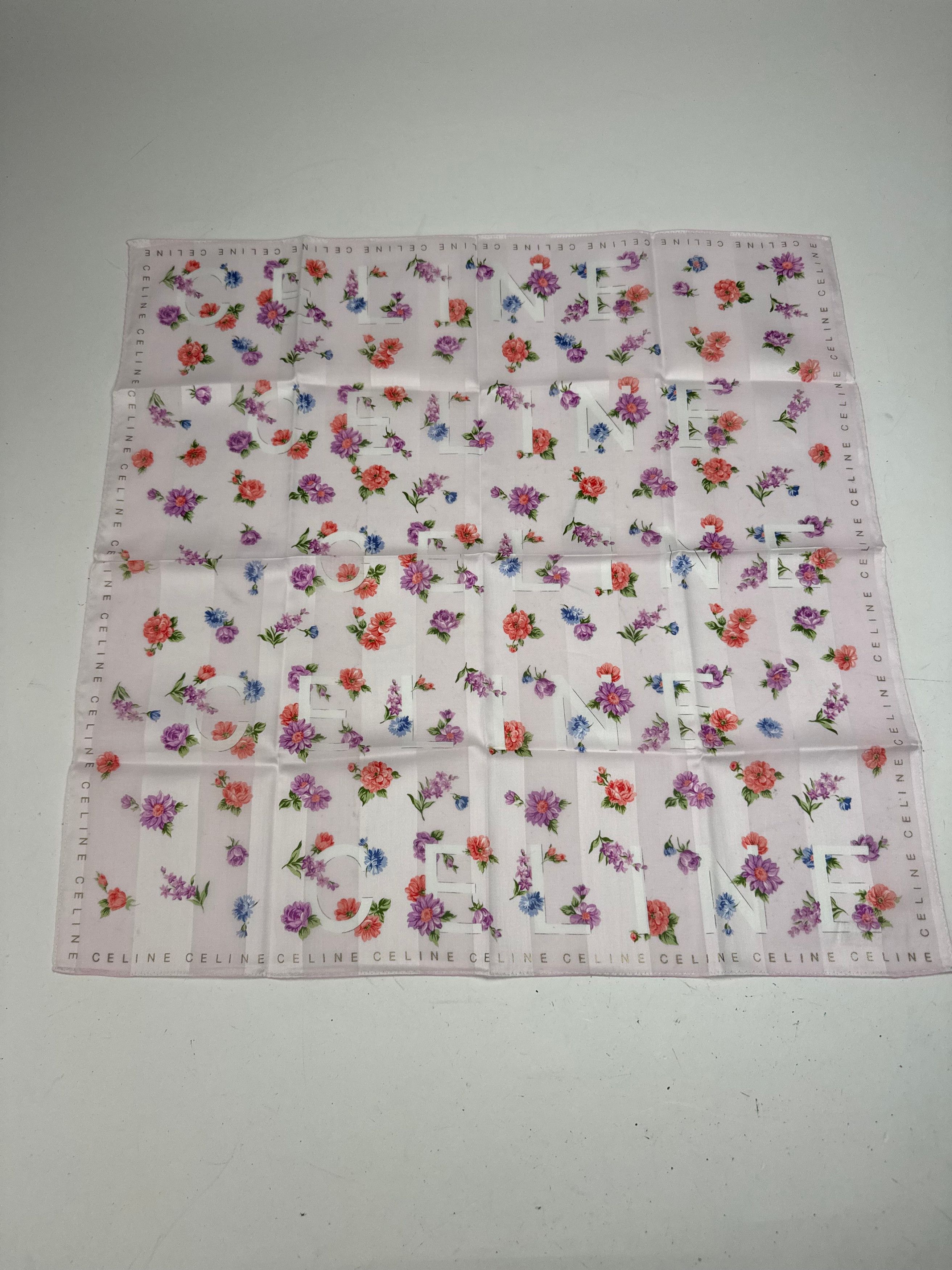 Celine Vintage Floral Scarf Pink Size ONE SIZE - 4 Thumbnail