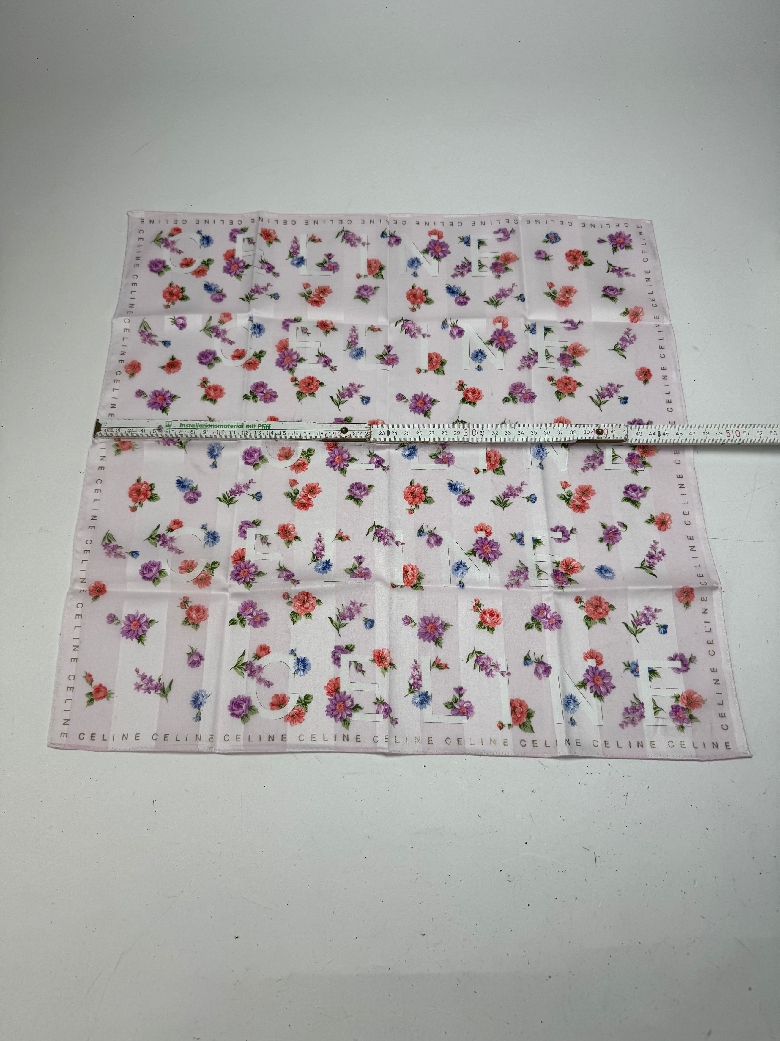 Celine Vintage Floral Scarf Pink Size ONE SIZE - 6 Thumbnail