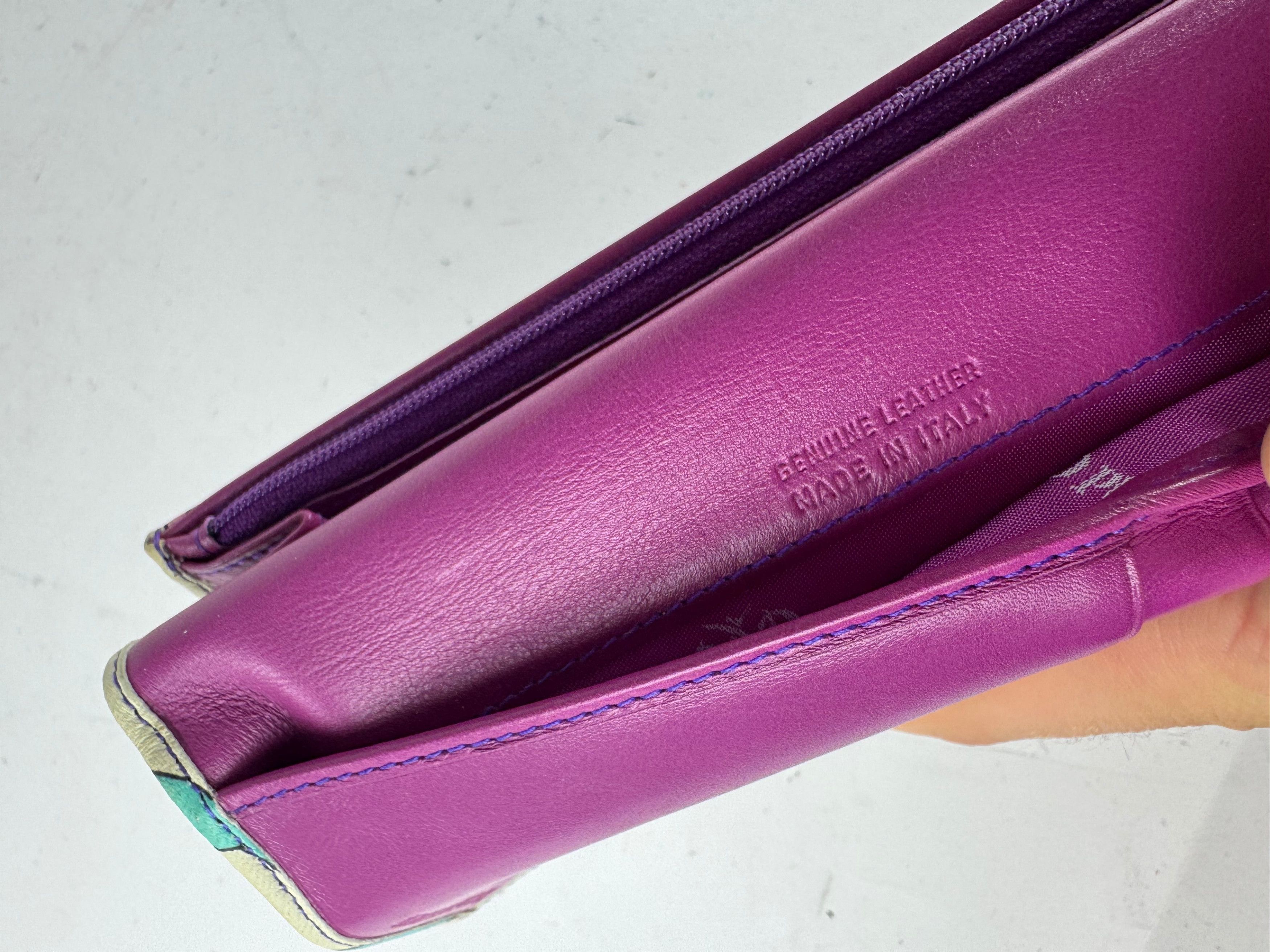 Emilio Pucci Vintage Blue White Green Leather Wallet Size ONE SIZE - 7 Thumbnail