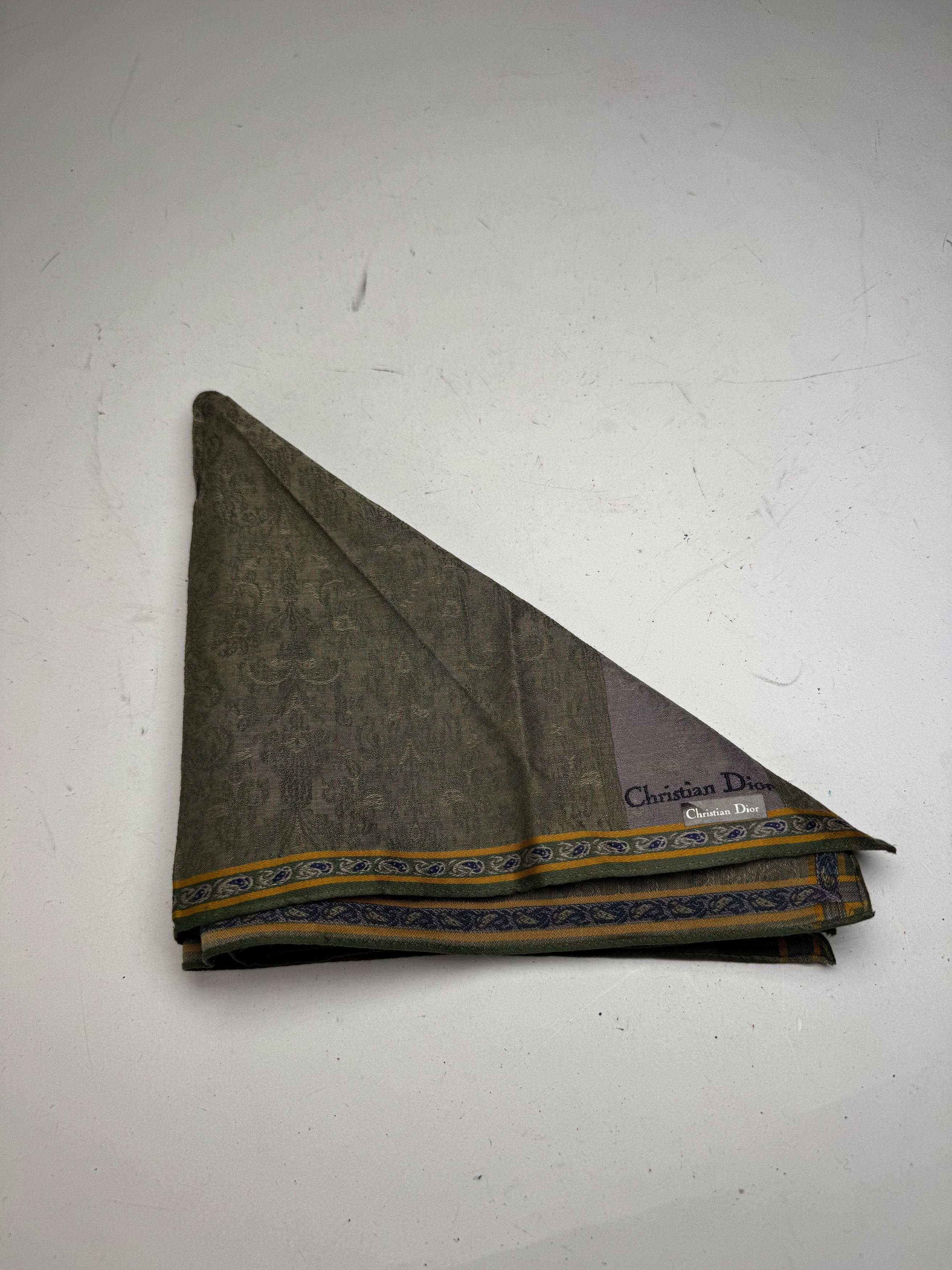 Dior Vintage Striped Scarf Green Purple Size ONE SIZE - 10 Thumbnail