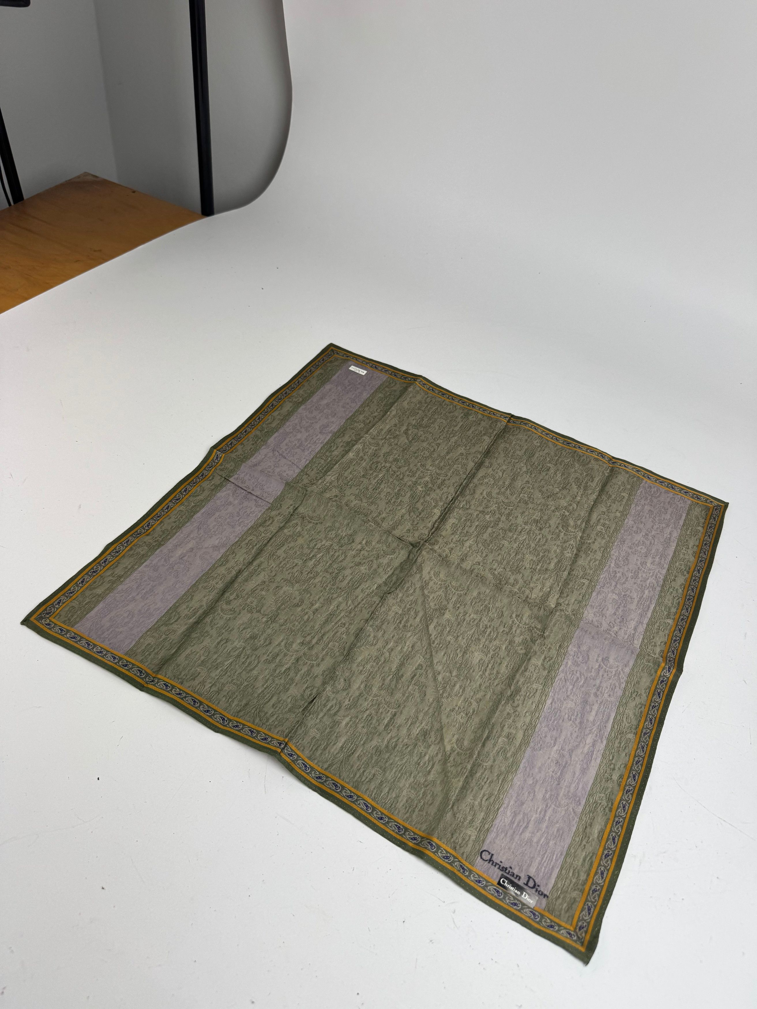 Dior Vintage Striped Scarf Green Purple Size ONE SIZE - 7 Thumbnail