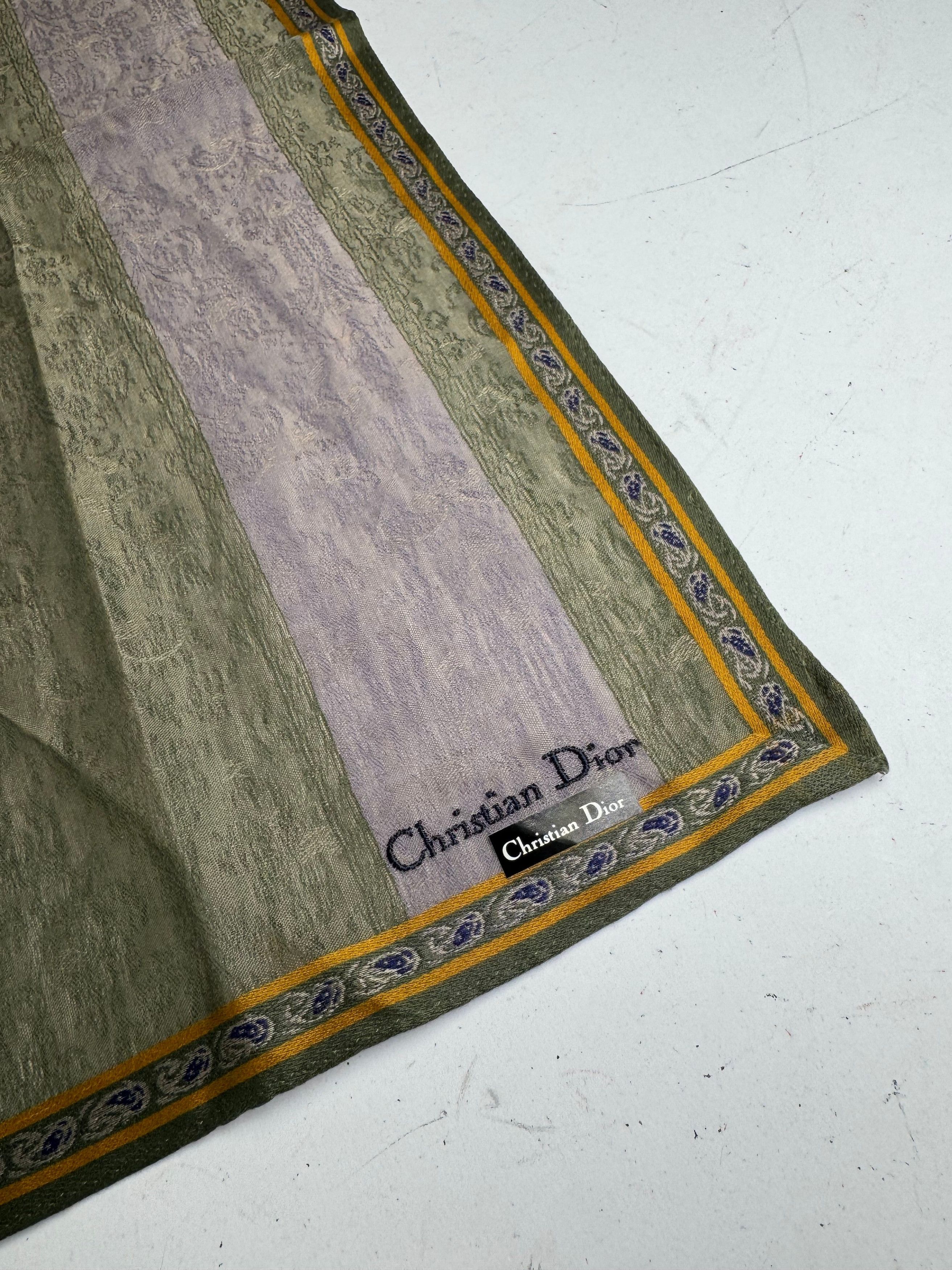 Dior Vintage Striped Scarf Green Purple Size ONE SIZE - 2 Thumbnail