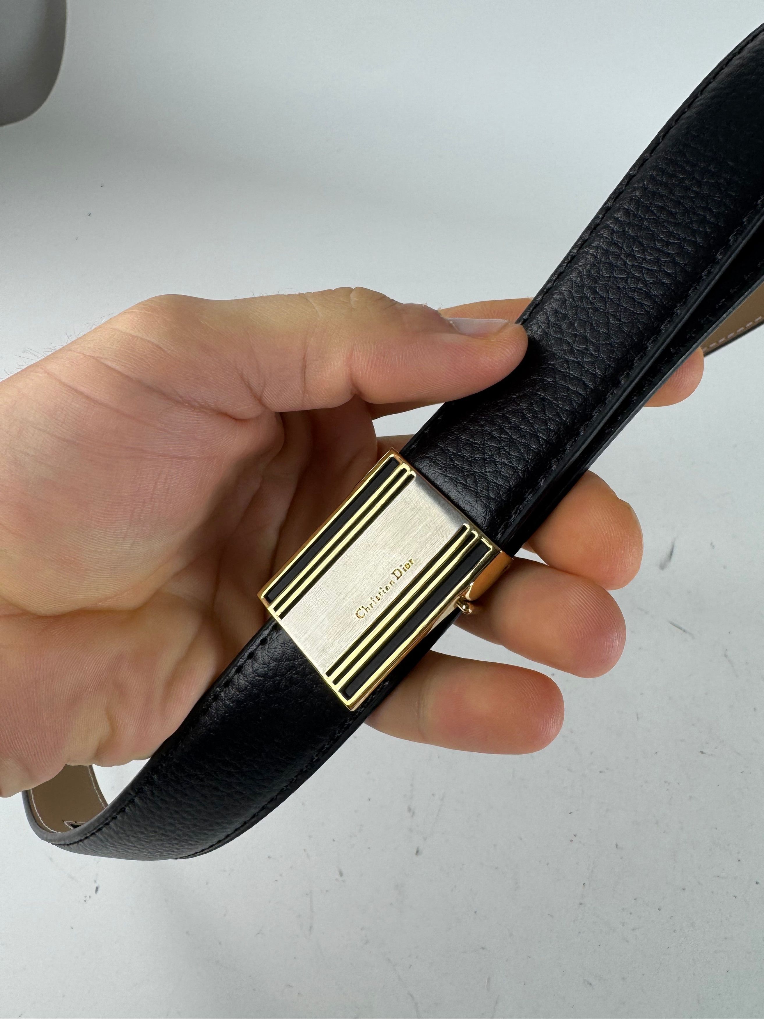Dior Vintage Leather Belt Black Size ONE SIZE - 2 Thumbnail