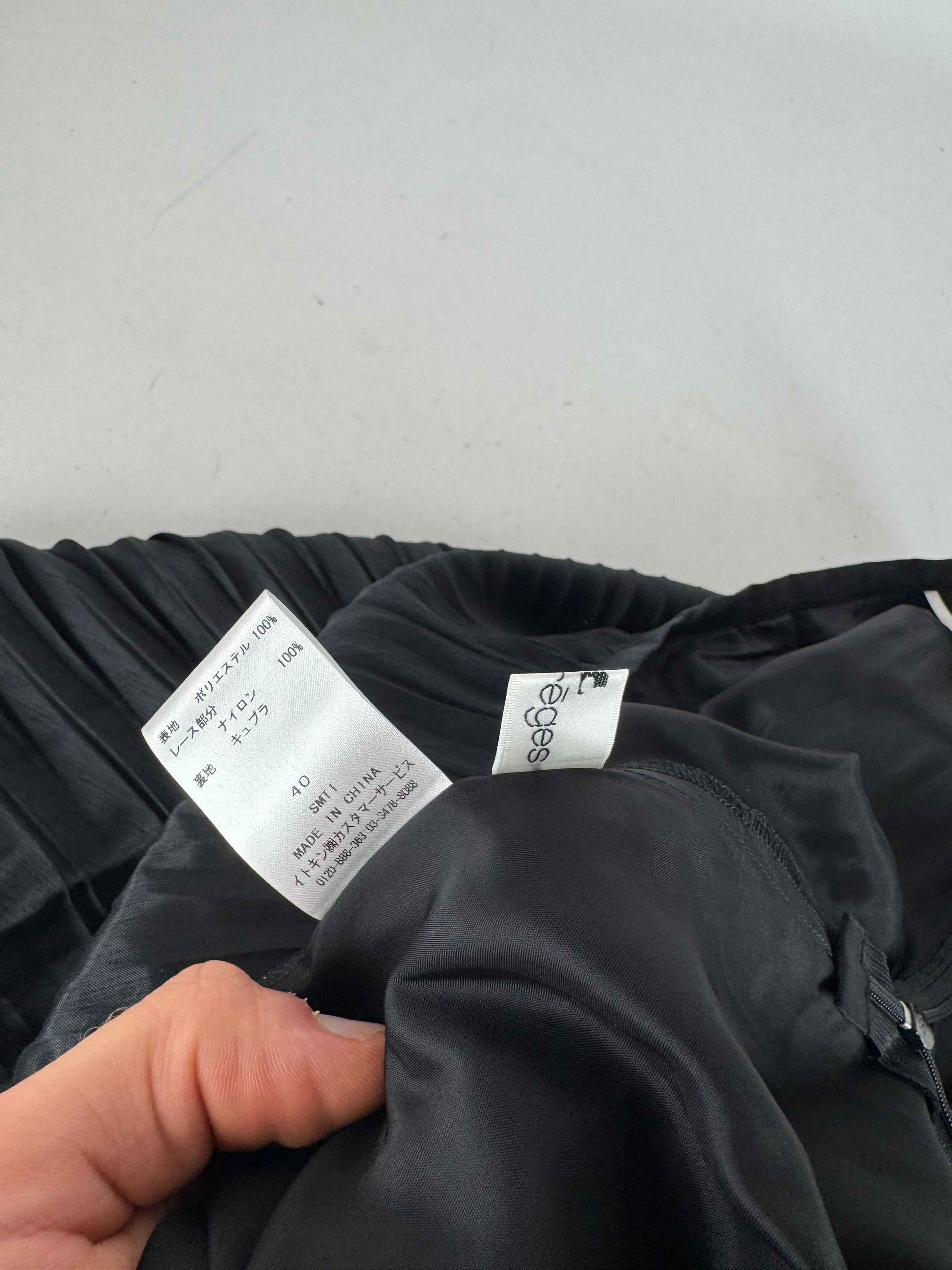 Courreges Vintage Viscose Skirt Black M Size 34" / US 12 / IT 48 - 11 Thumbnail