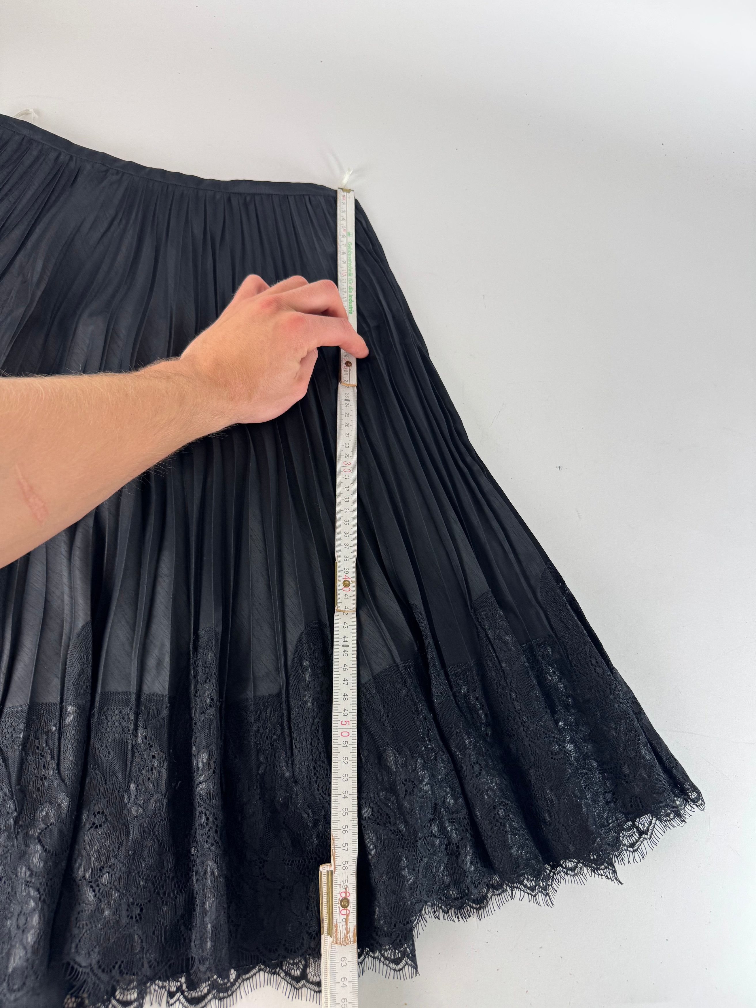 Courreges Vintage Viscose Skirt Black M Size 34" / US 12 / IT 48 - 8 Thumbnail
