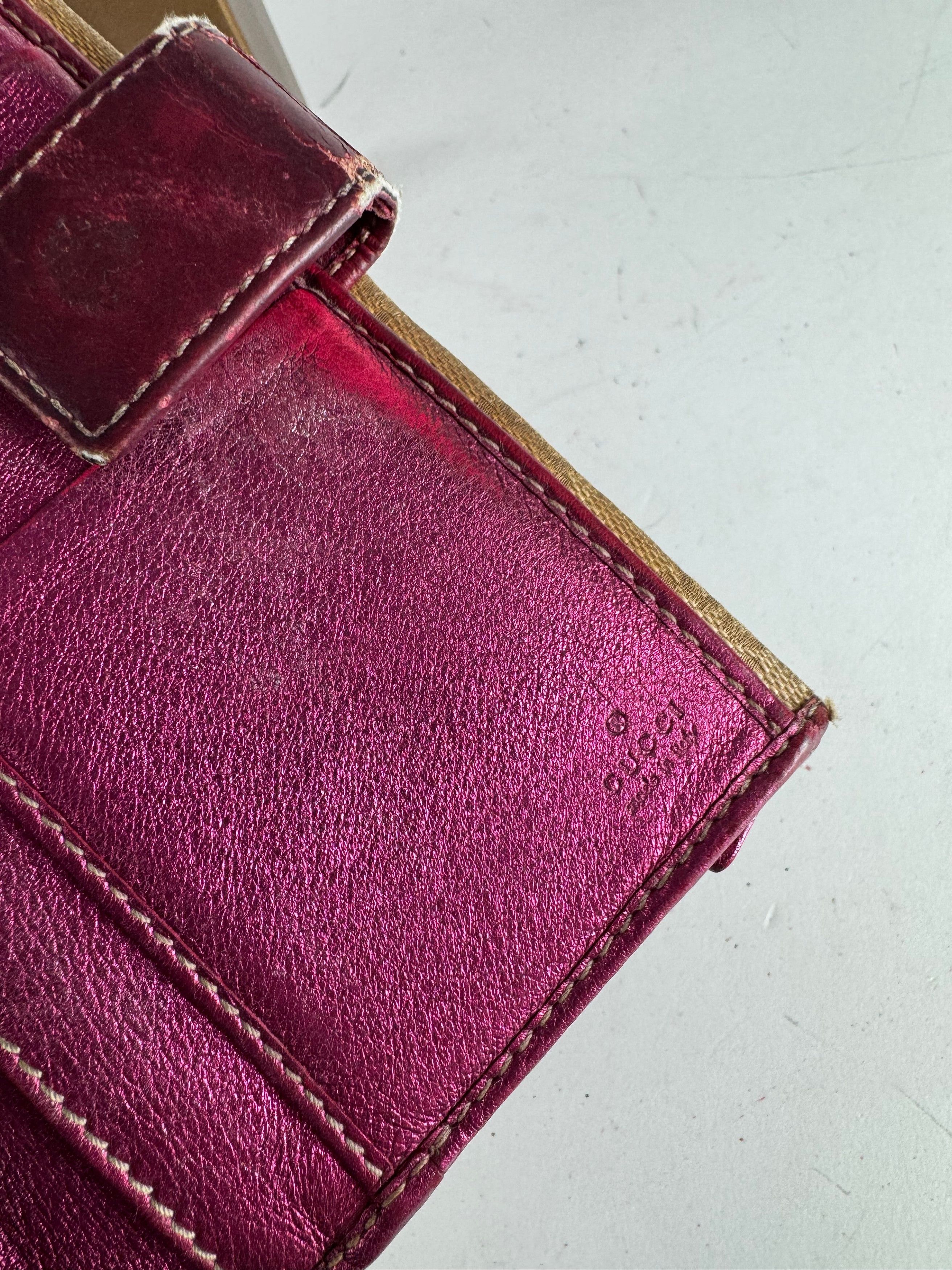 Gucci Vintage Monogram Wallet Beige Purple Size ONE SIZE - 4 Thumbnail