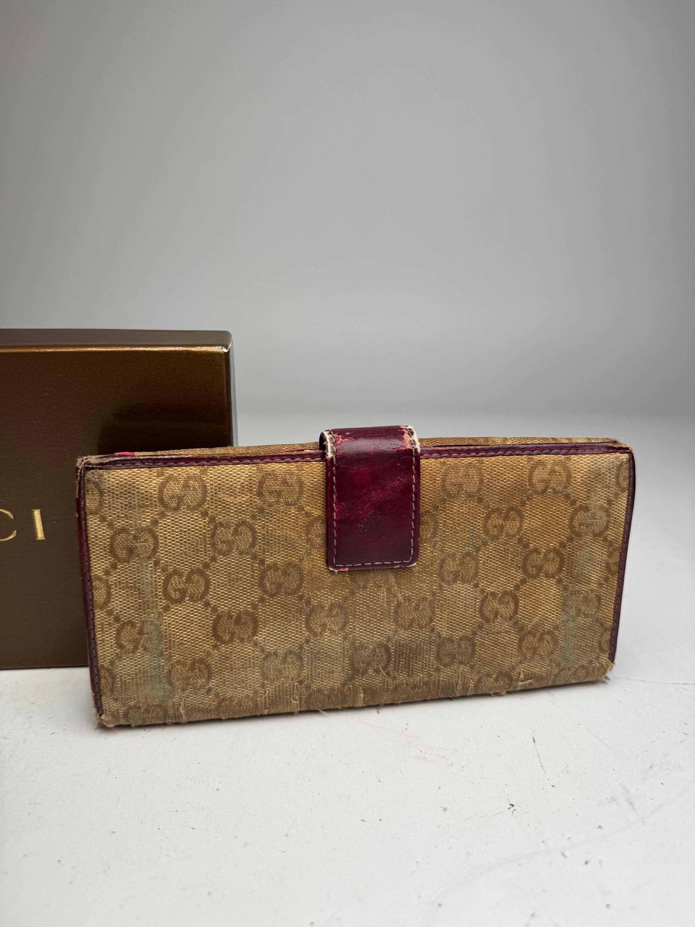Gucci Vintage Monogram Wallet Beige Purple Size ONE SIZE - 7 Thumbnail