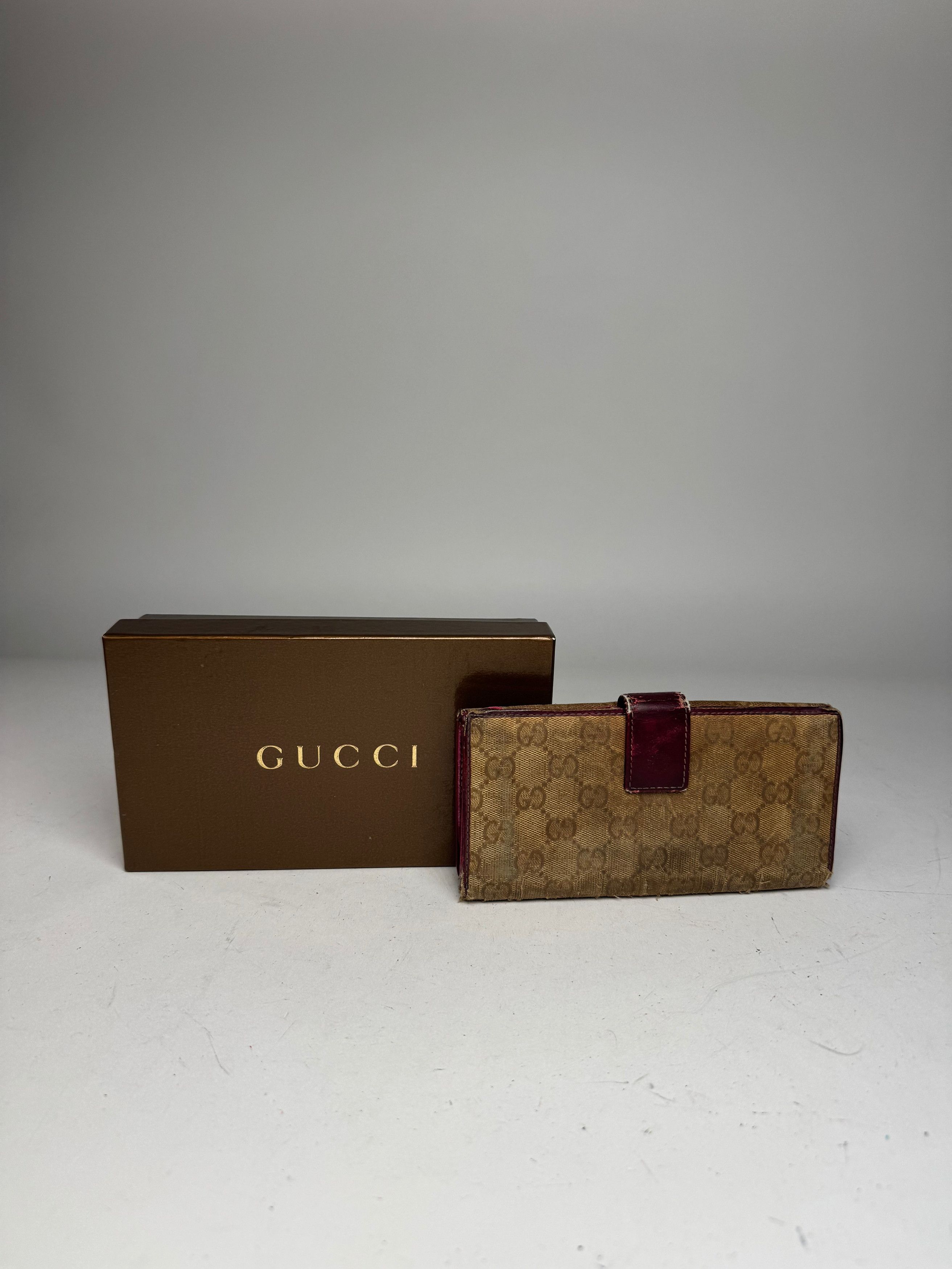 Gucci Vintage Monogram Wallet Beige Purple Size ONE SIZE - 2 Thumbnail