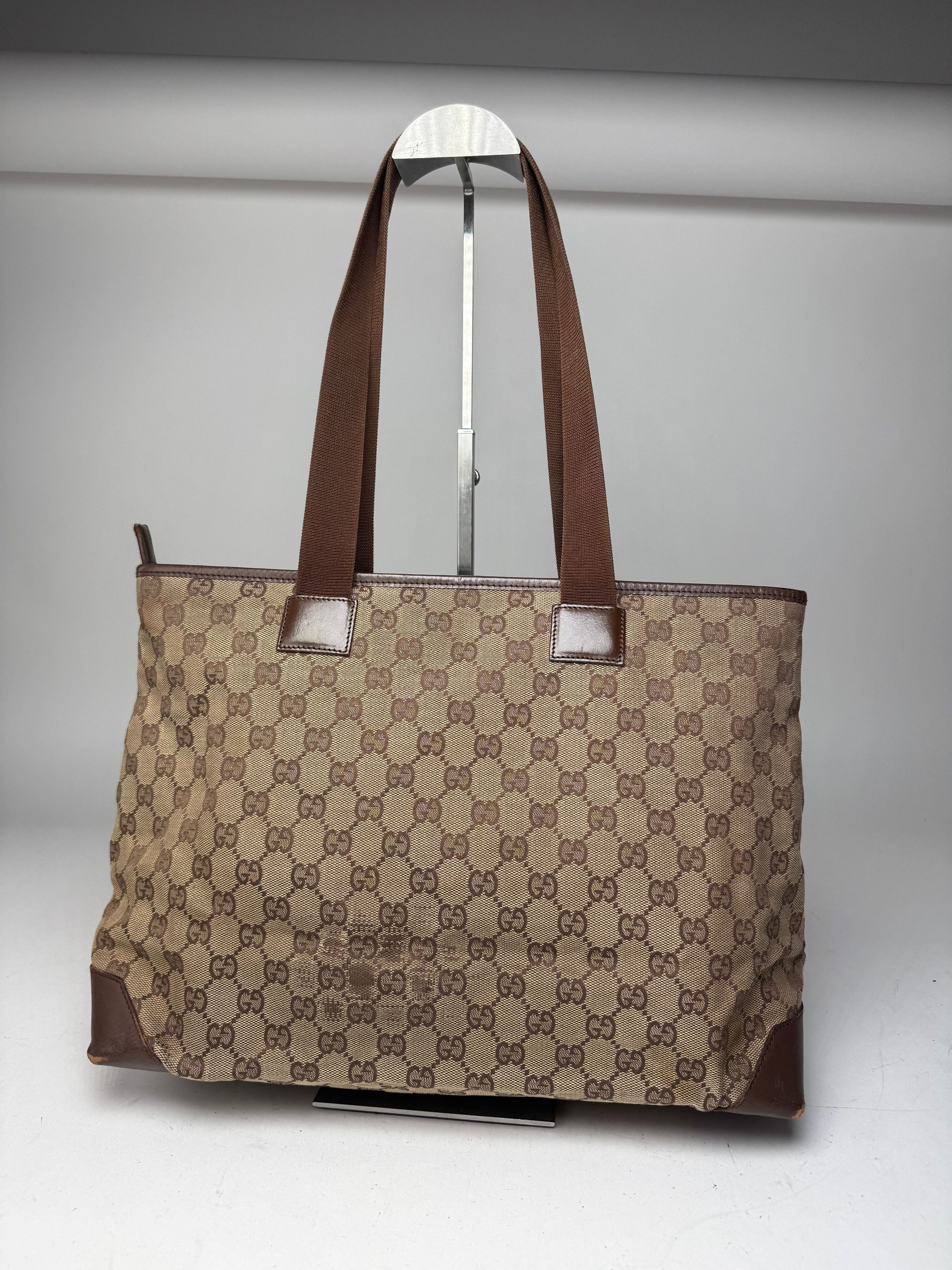 Gucci Vintage Monogram Handbag Beige Brown Size ONE SIZE - 2 Thumbnail