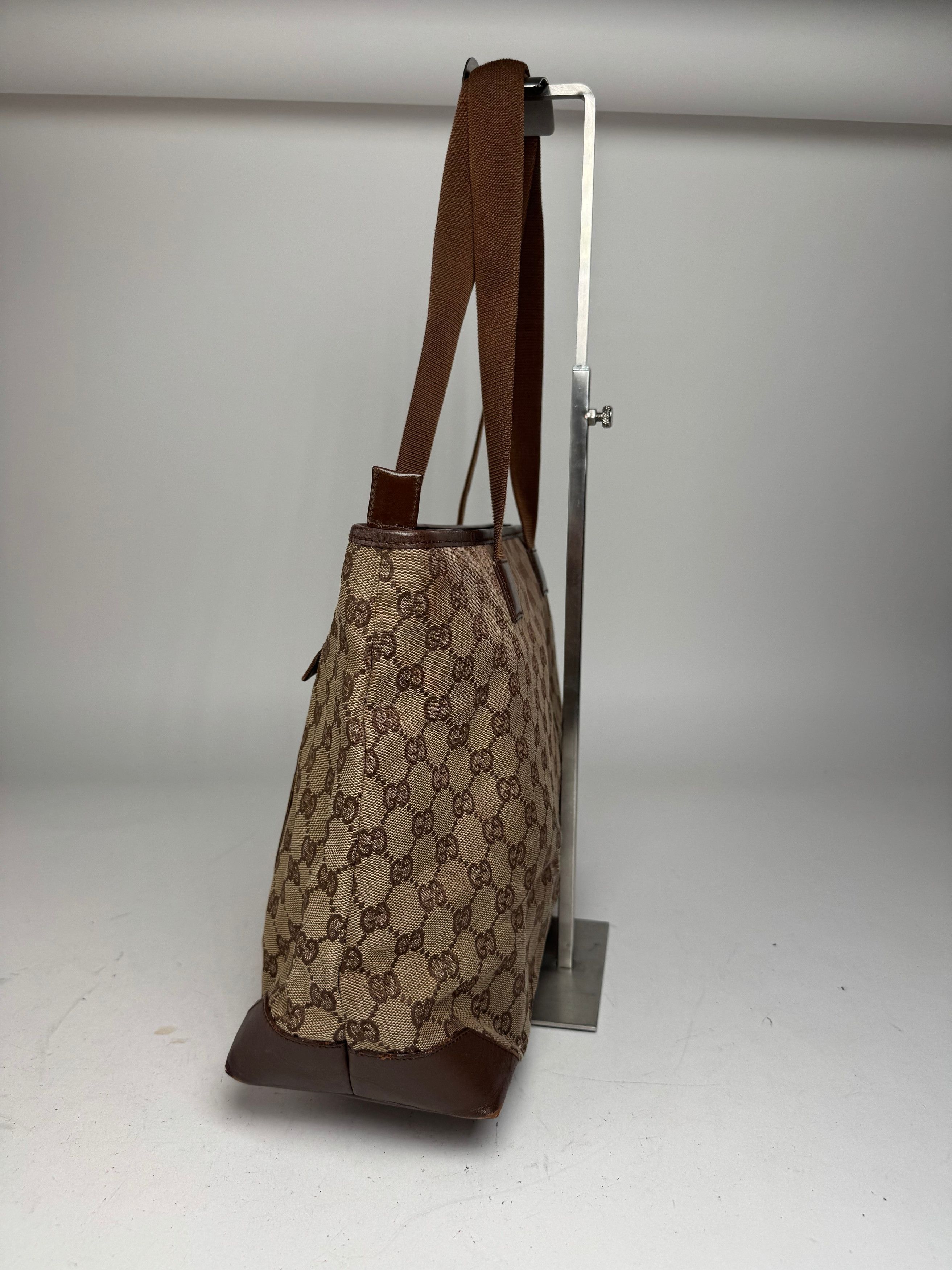 Gucci Vintage Monogram Handbag Beige Brown Size ONE SIZE - 6 Thumbnail