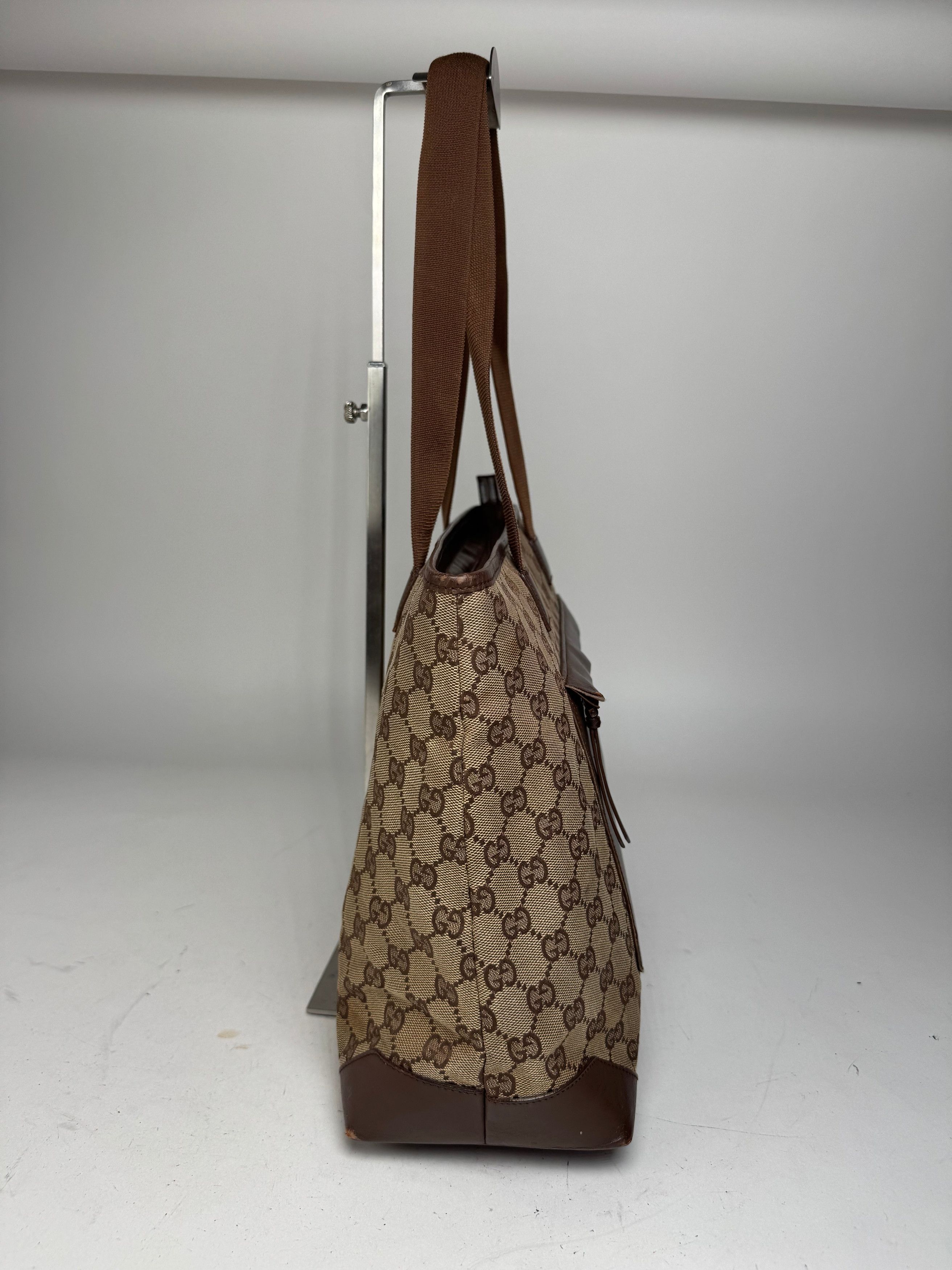 Gucci Vintage Monogram Handbag Beige Brown Size ONE SIZE - 8 Thumbnail